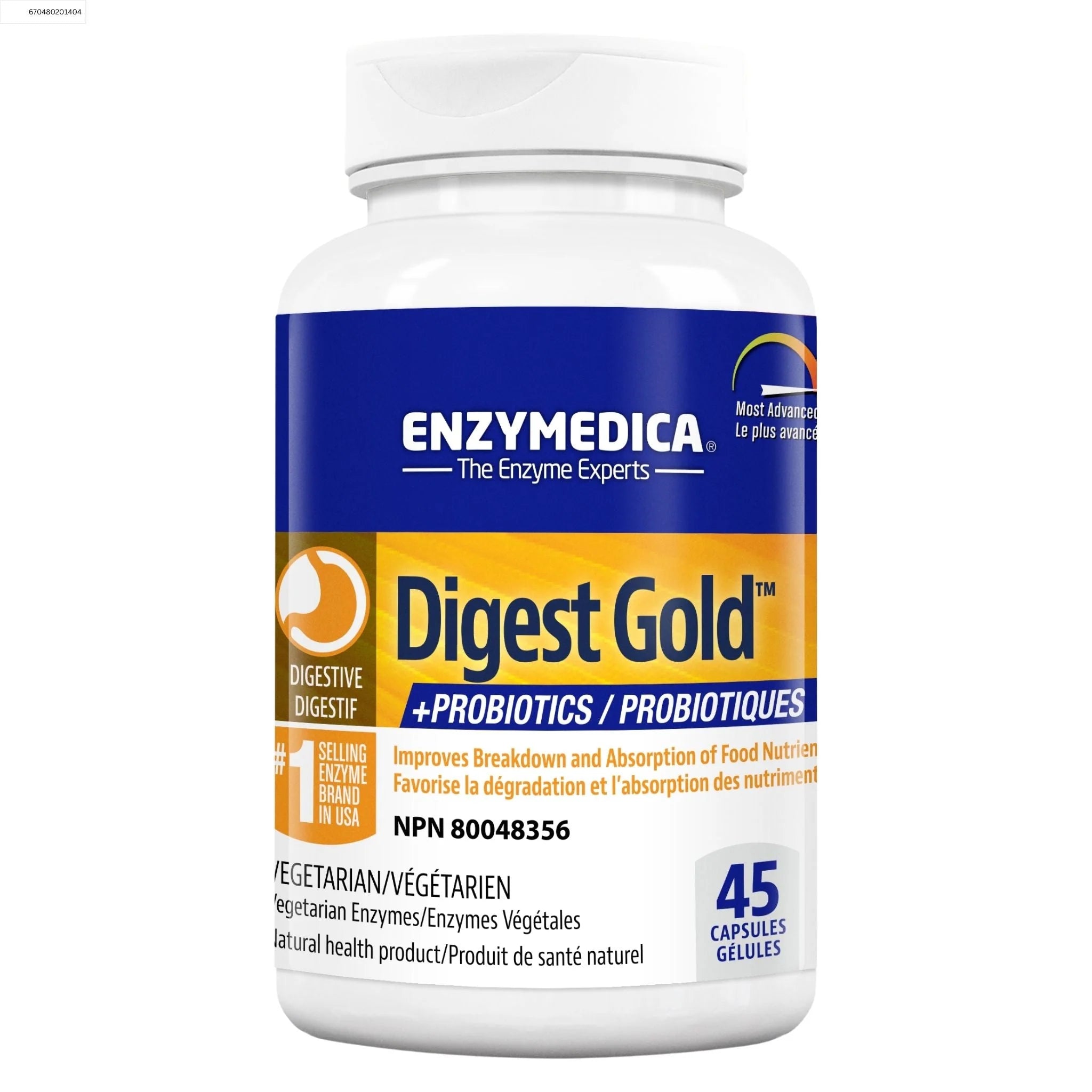 Enzymedica Digest Gold + Probiotics 45 Vegetarian Capsules