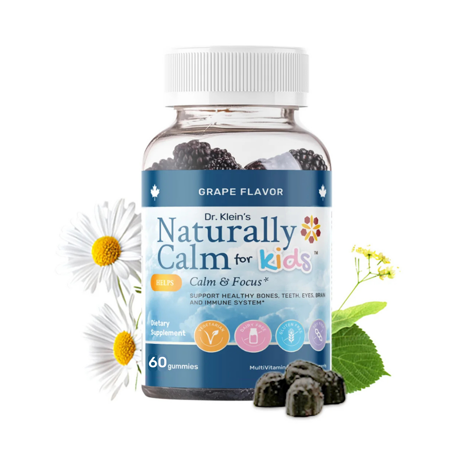 Dr. Klein's Naturally Calm for Kids 60 Gummies (Sugar-Free)