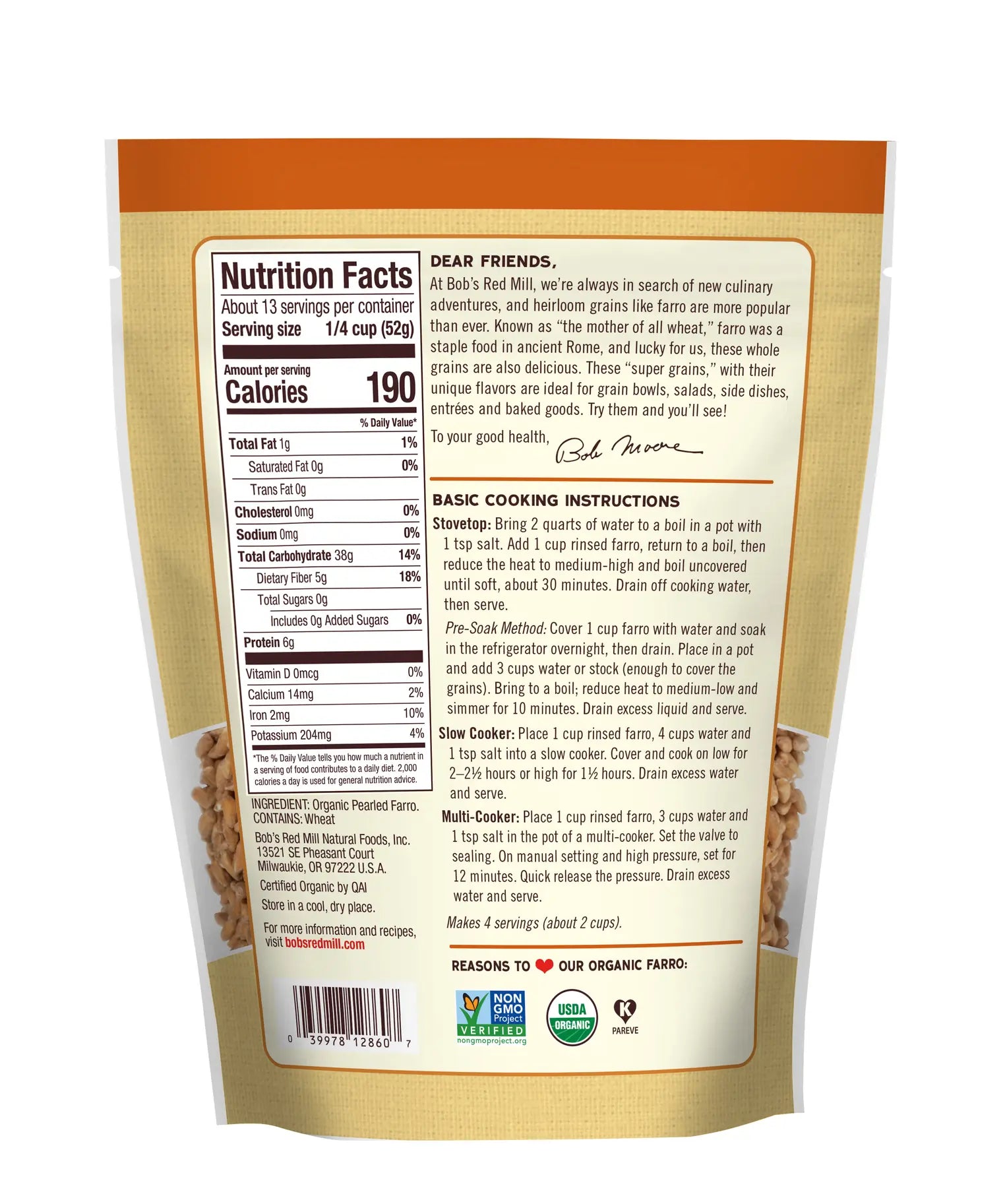 Bob’s Red Mill Organic Farro 680g