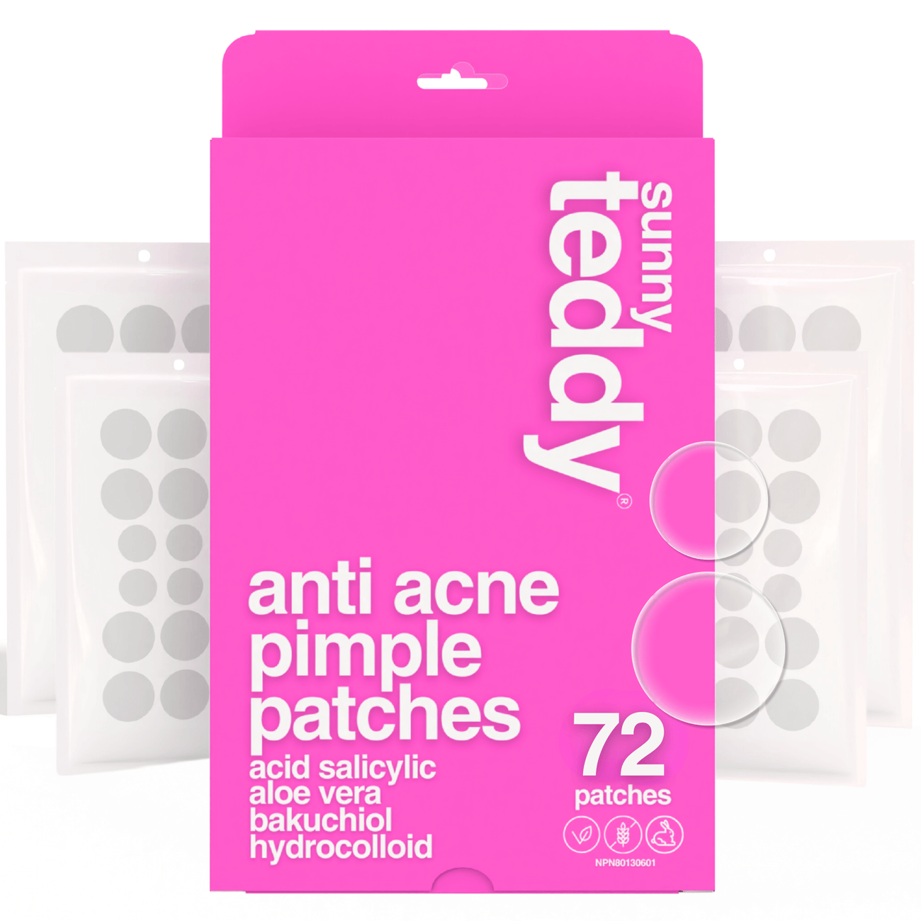 Sunny Teddy Round Acne Patches 72 Count