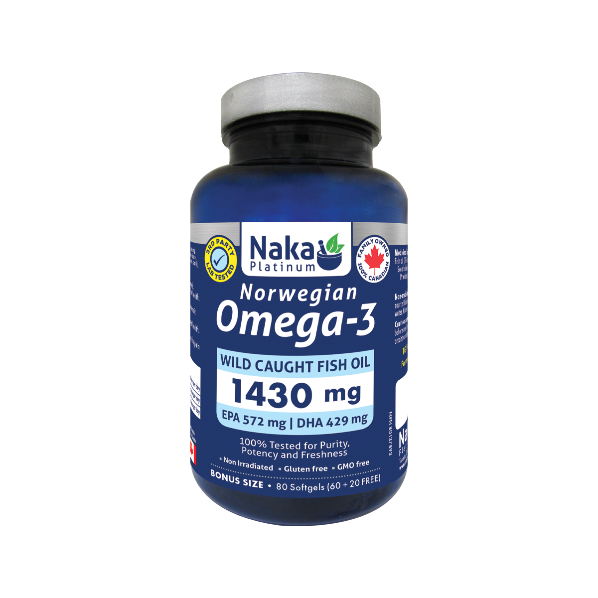 Naka Platinum Norwegian Omega-3 80 Softgels