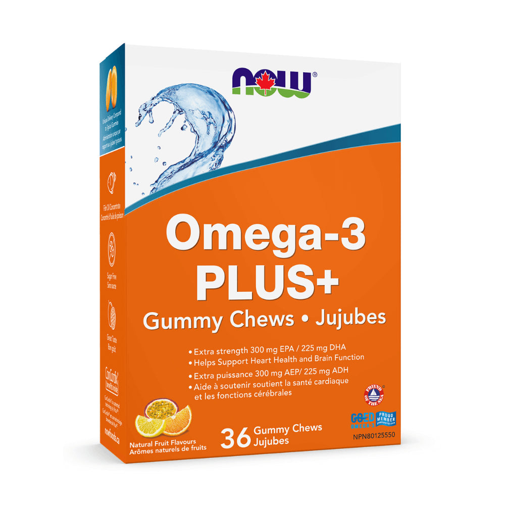 NOW Omega-3 PLUS+ Gummy Chews 36 Gummy Chews