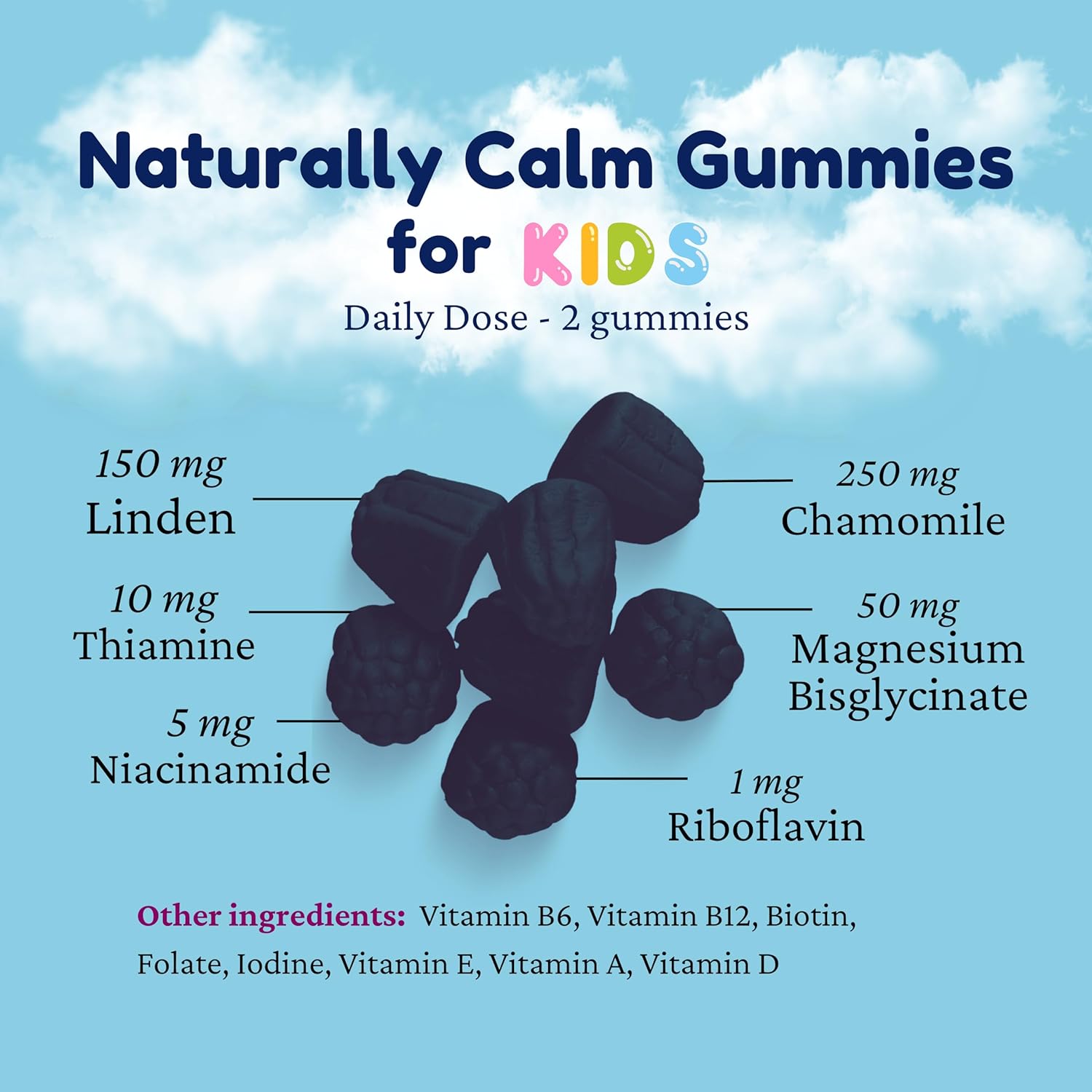 Dr. Klein's Naturally Calm for Kids 60 Gummies (Sugar-Free)