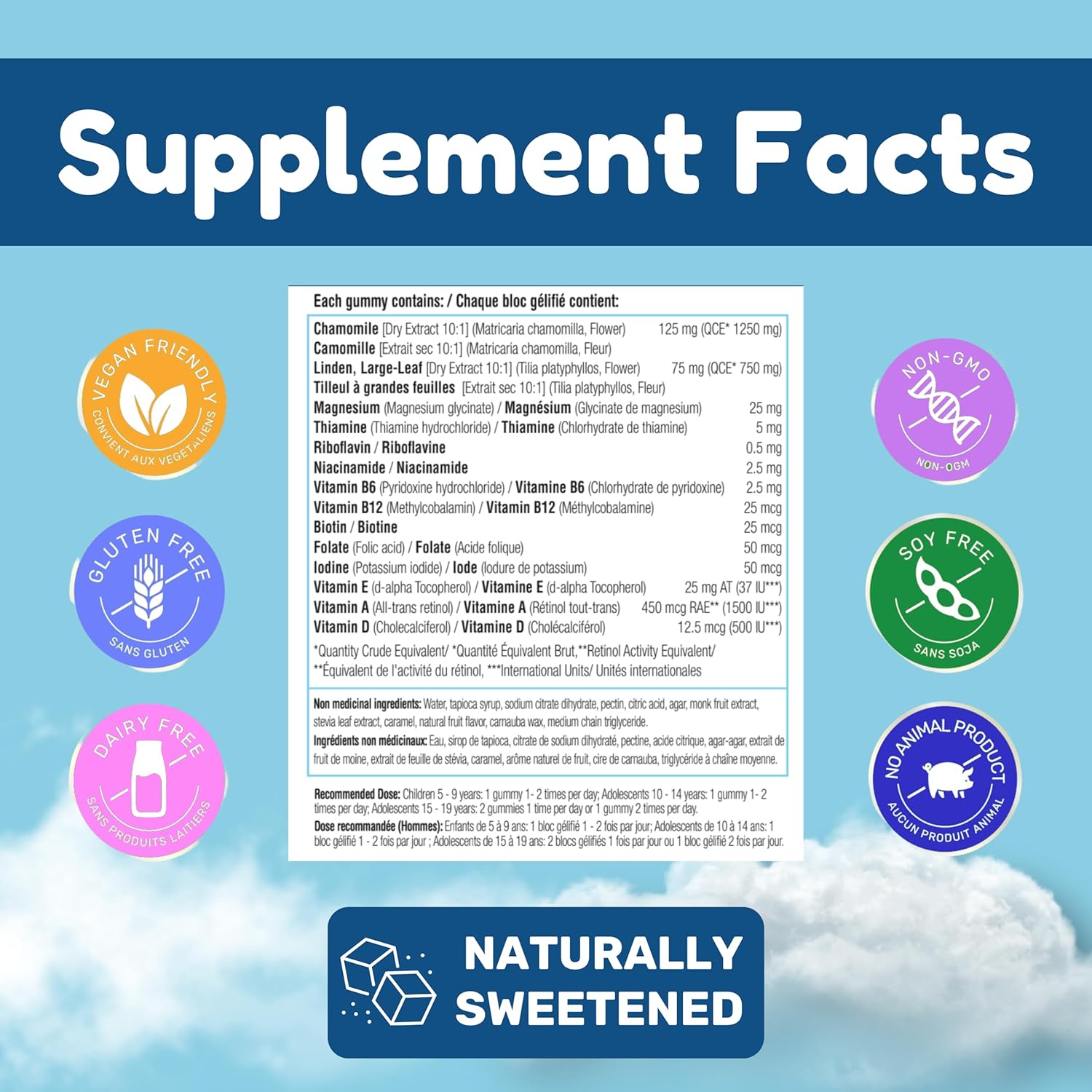 Dr. Klein's Naturally Calm for Kids 60 Gummies (Sugar-Free)