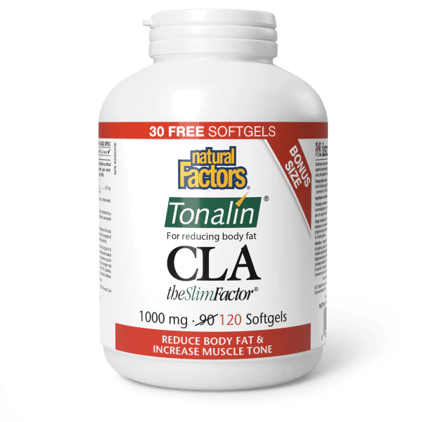 Natural Factors CLA Tonalin The Slim Factor 1000mg 120 Softgels Bonus