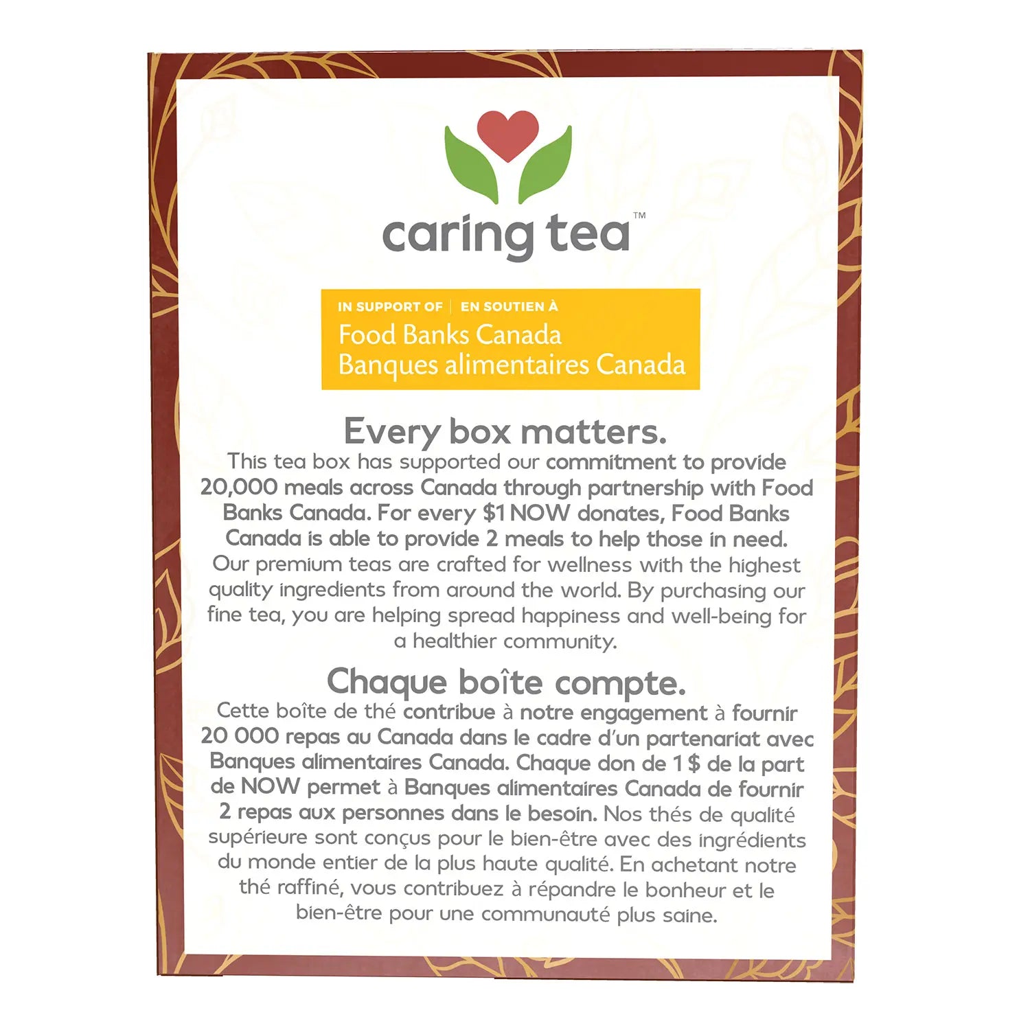 NOW Caring Tea Pau D'Arco Chai Tea 24 Tea Bags