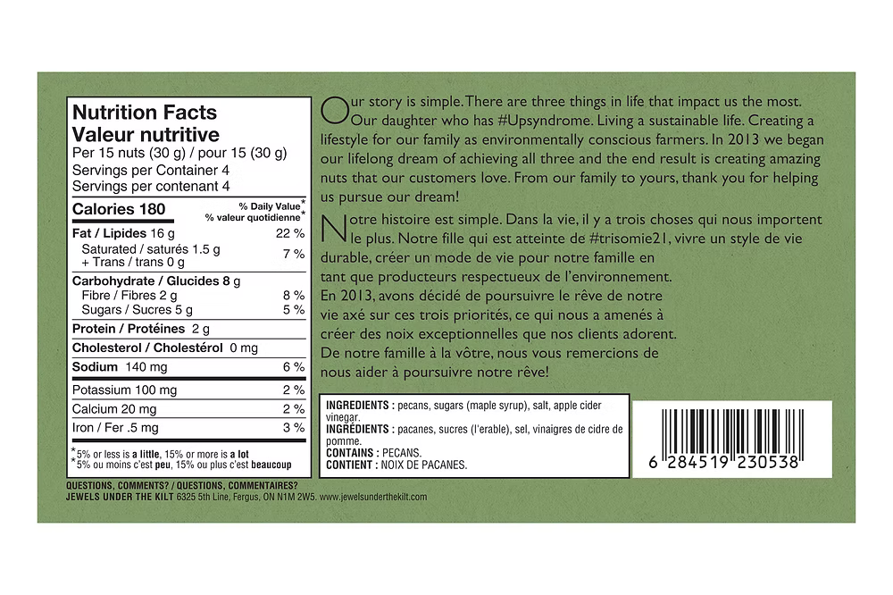Jewels Under the Kilt Salted Caramel Pecan Artisanal Nuts 115g