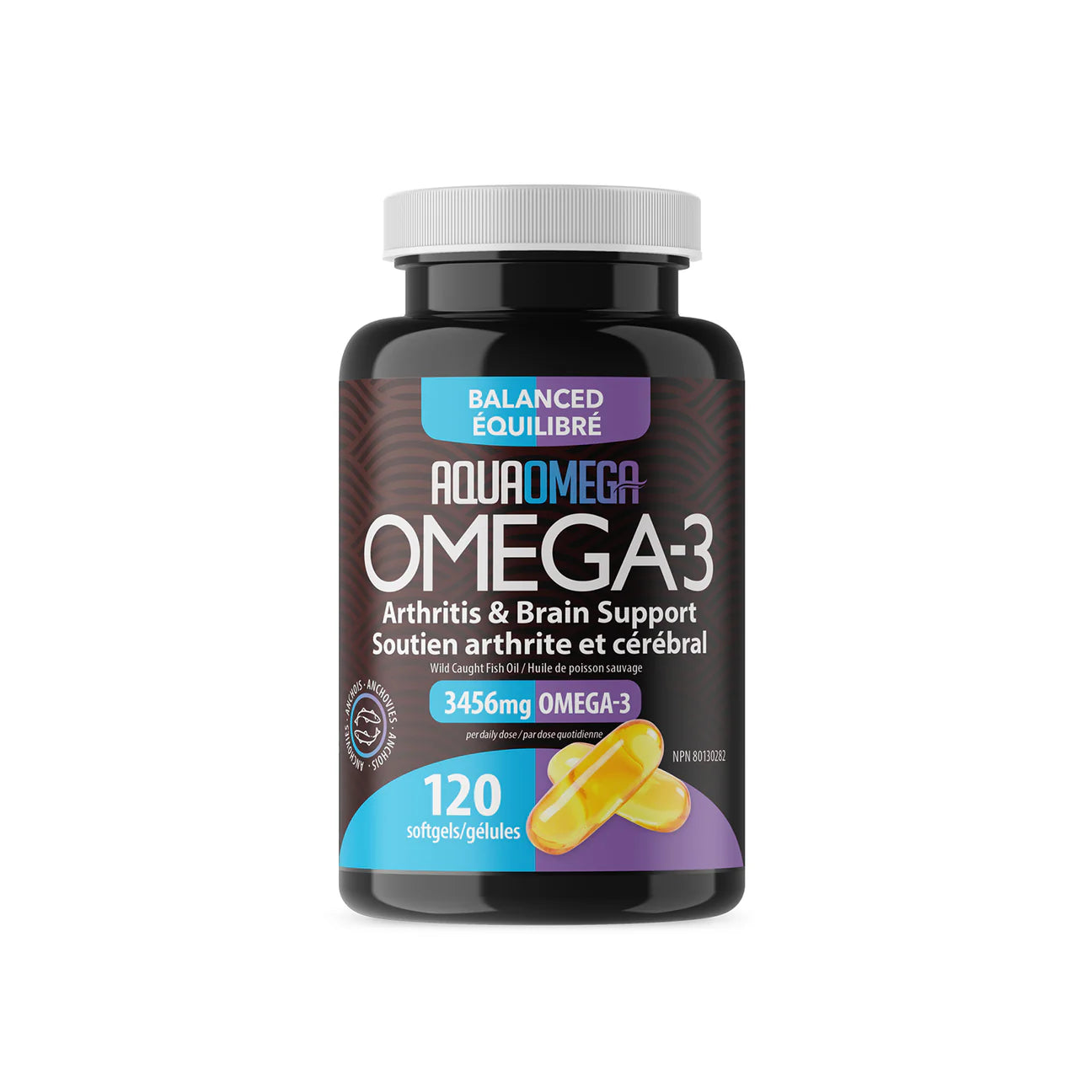 AquaOmega Balanced Omega-3 Arthritis & Brain 120 Softgels
