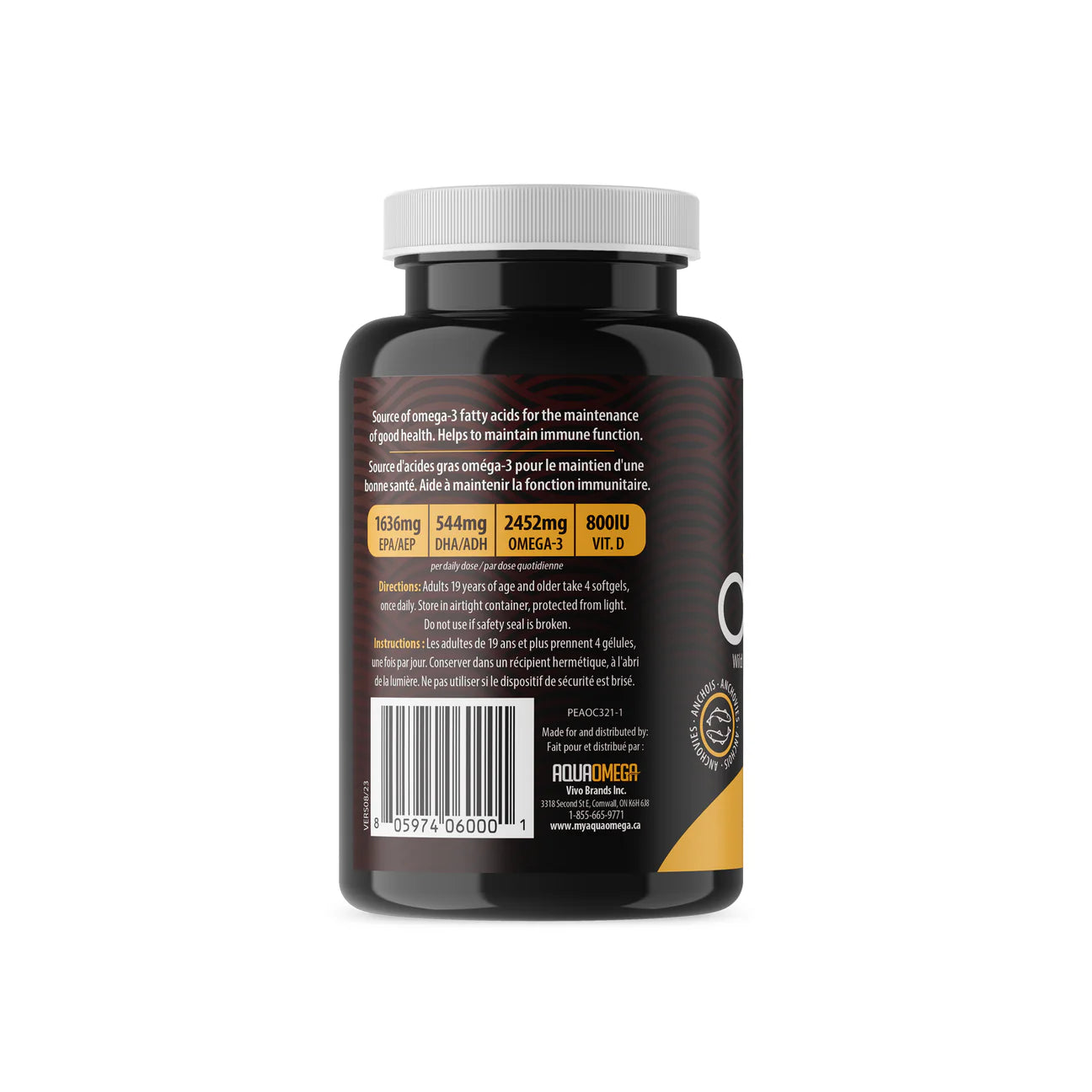 AquaOmega 3X Extra Strength EPA Omega-3 120 Softgels