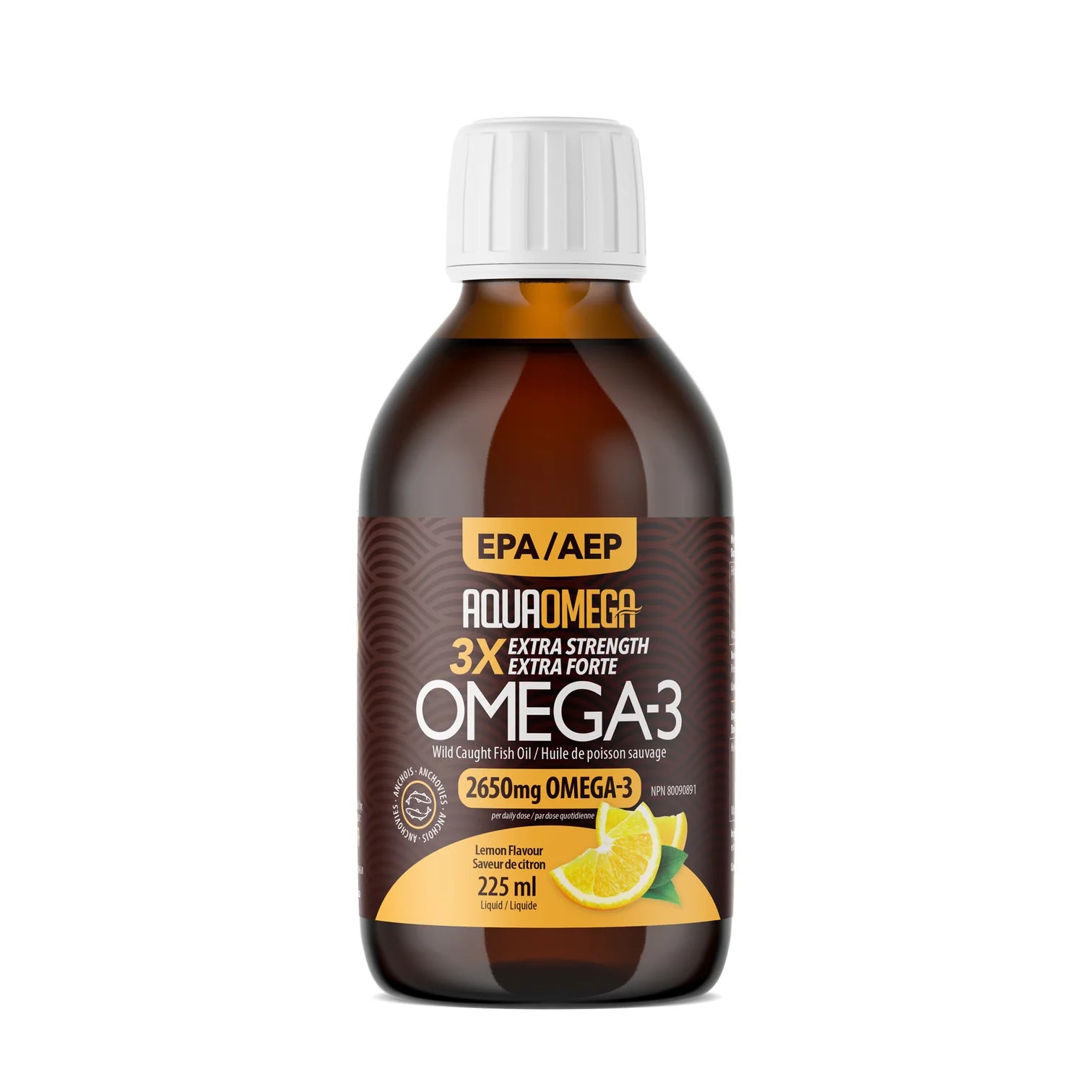 Aqua Omega 3X Extra Strength EPA Omega-3 3060mg Lemon Flavour 225 ml