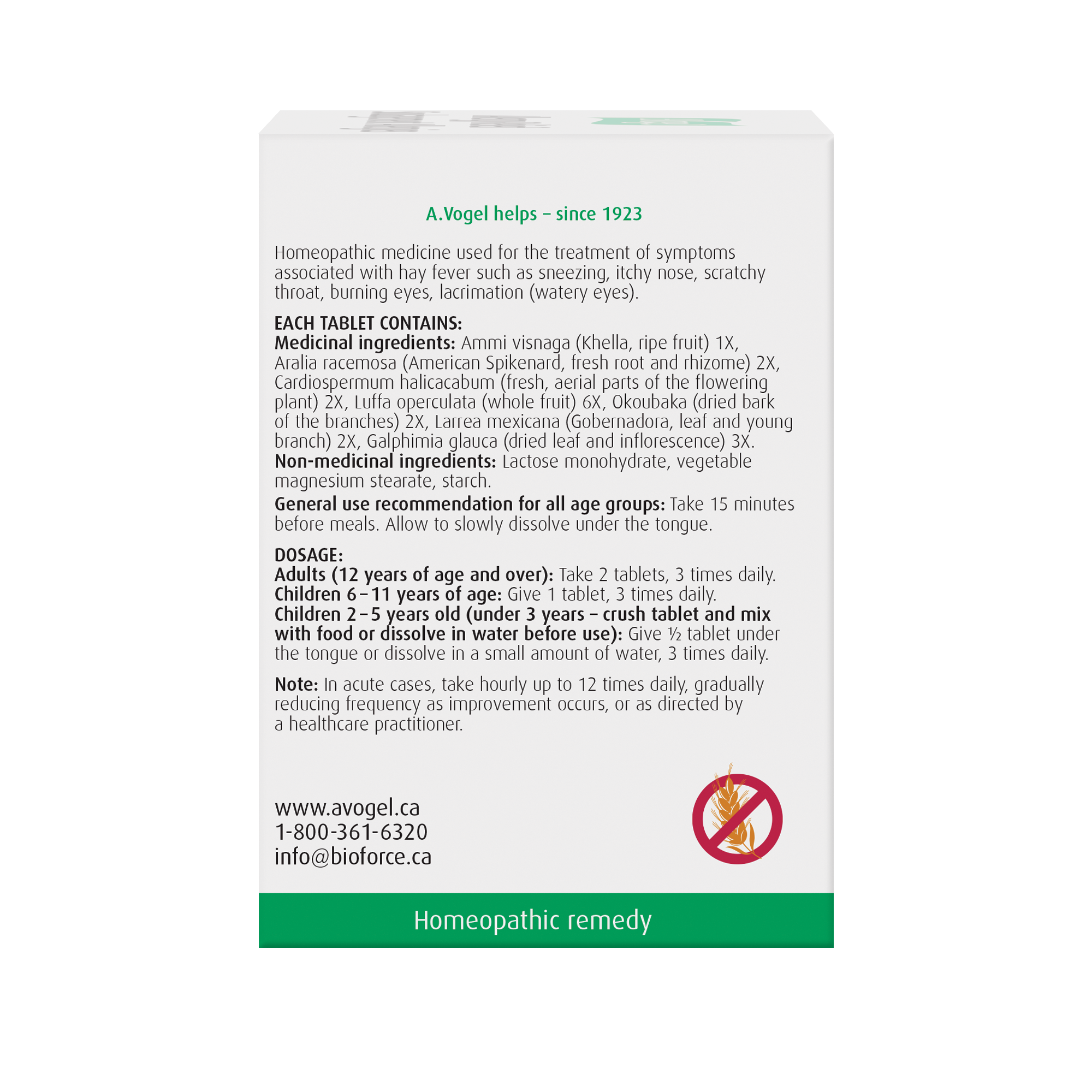 A. Vogel Allergy Relief 120 Tablets