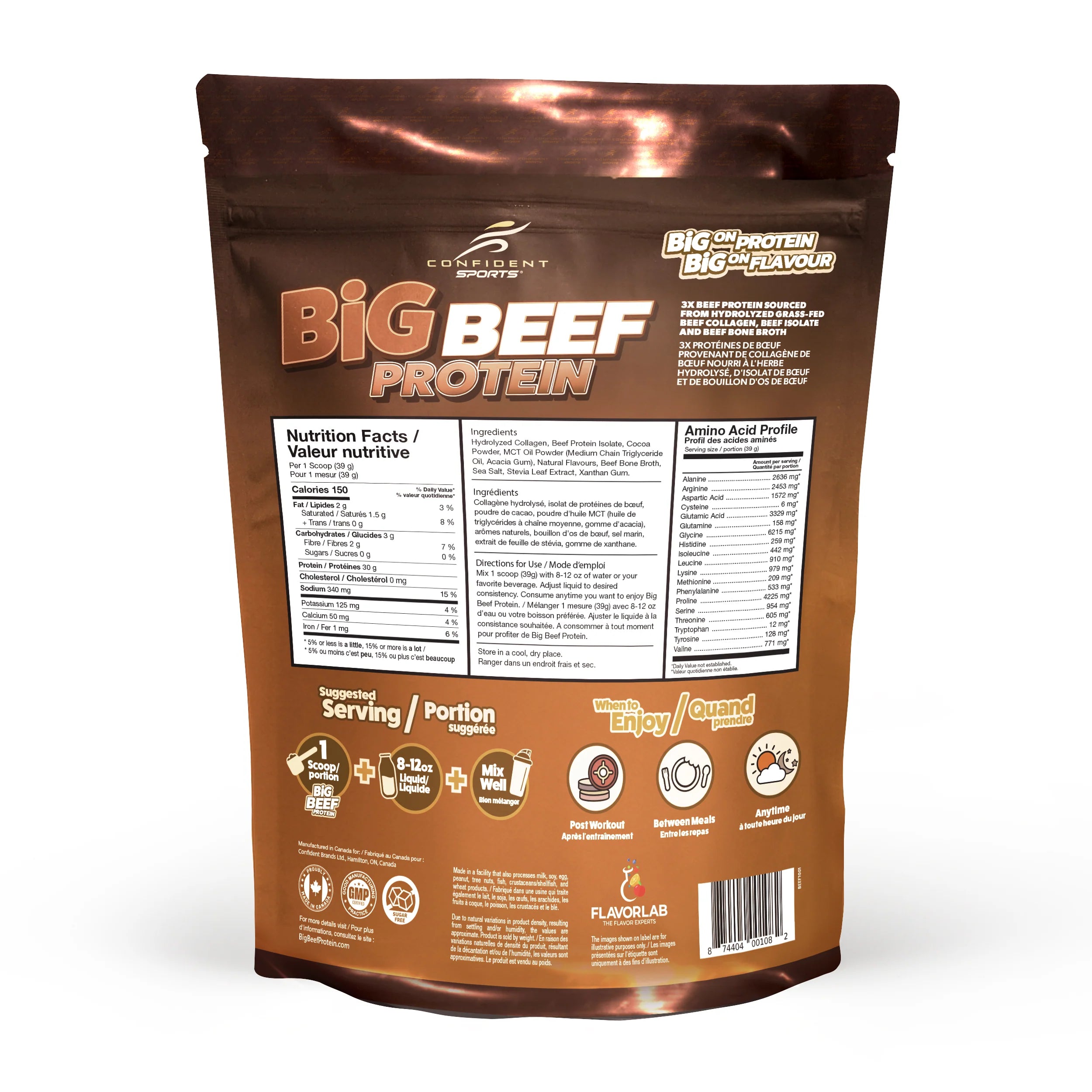 Confident Sports Big Beef Smooth Chocolate Protein 907g