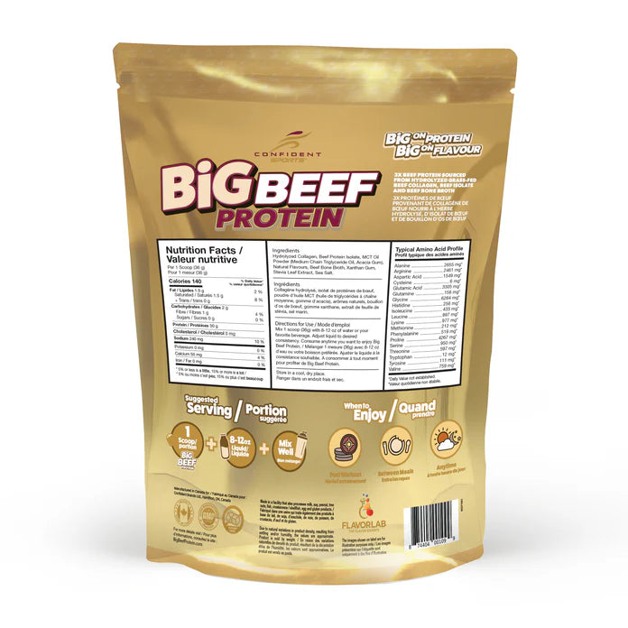 Confident Sports Big Beef Silky Vanilla Protein 907g