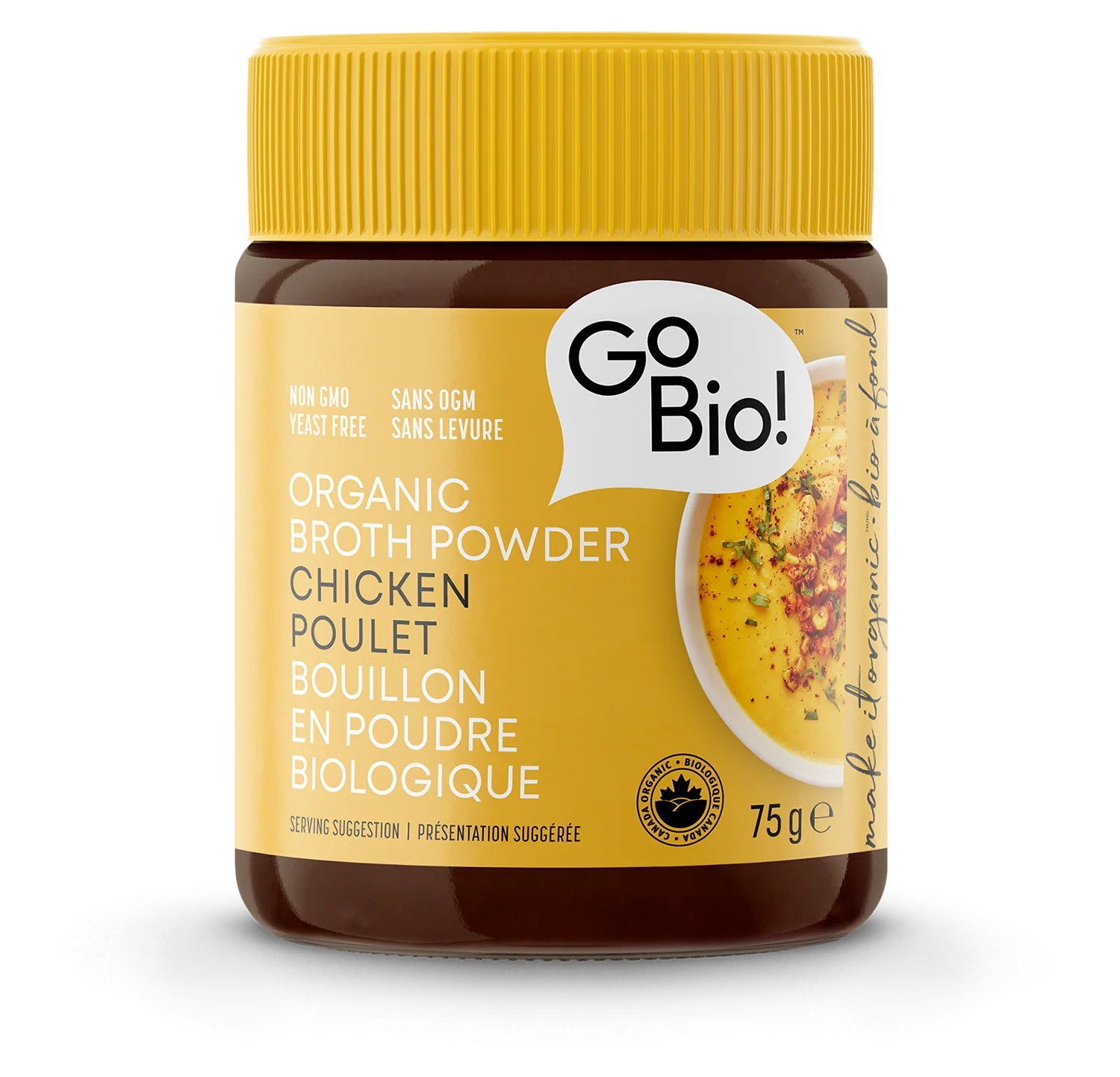 GoBio Organic Low Sodium Chicken Broth Powder 75g