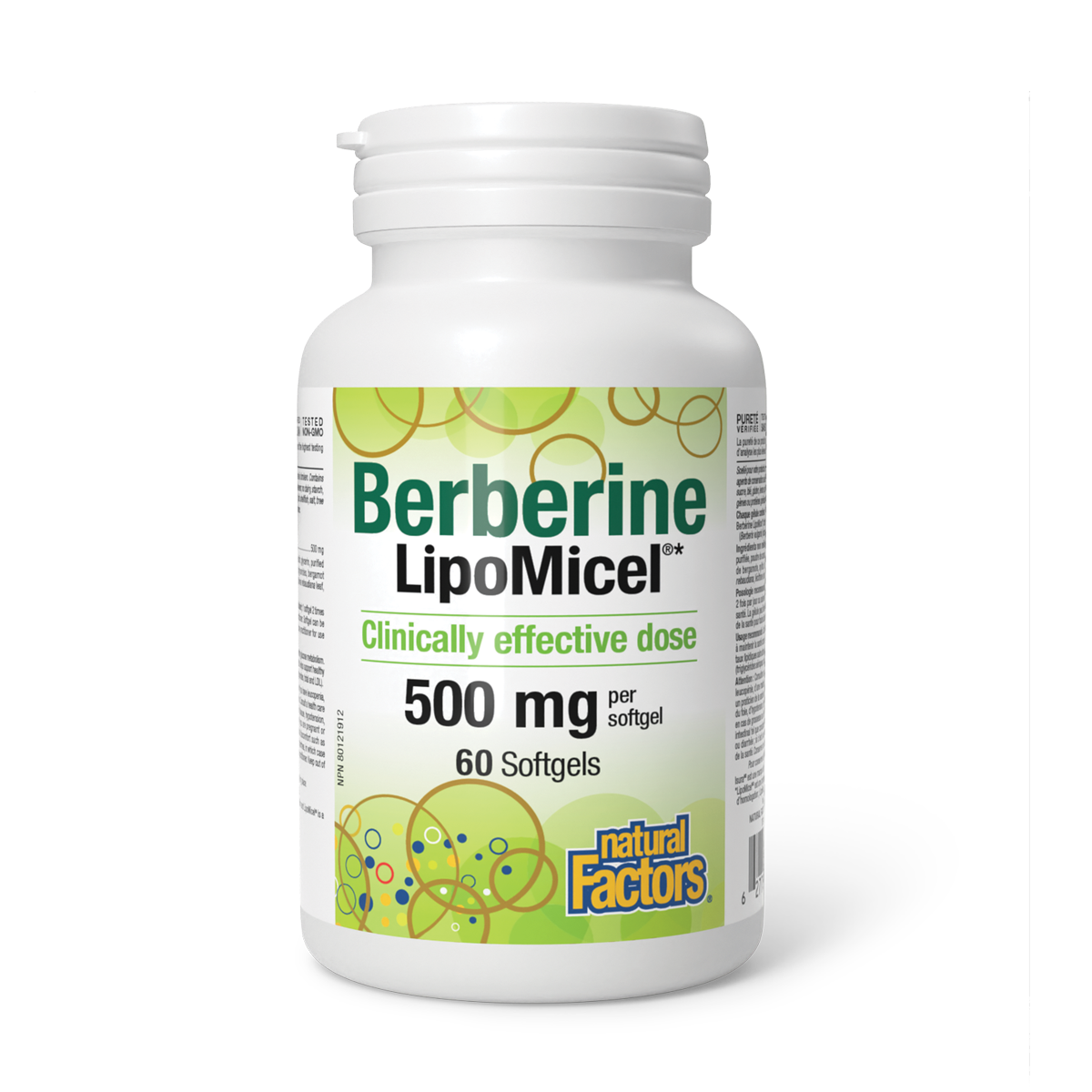 Natural Factors Berberine LipoMicel 500mg 60 Softgels