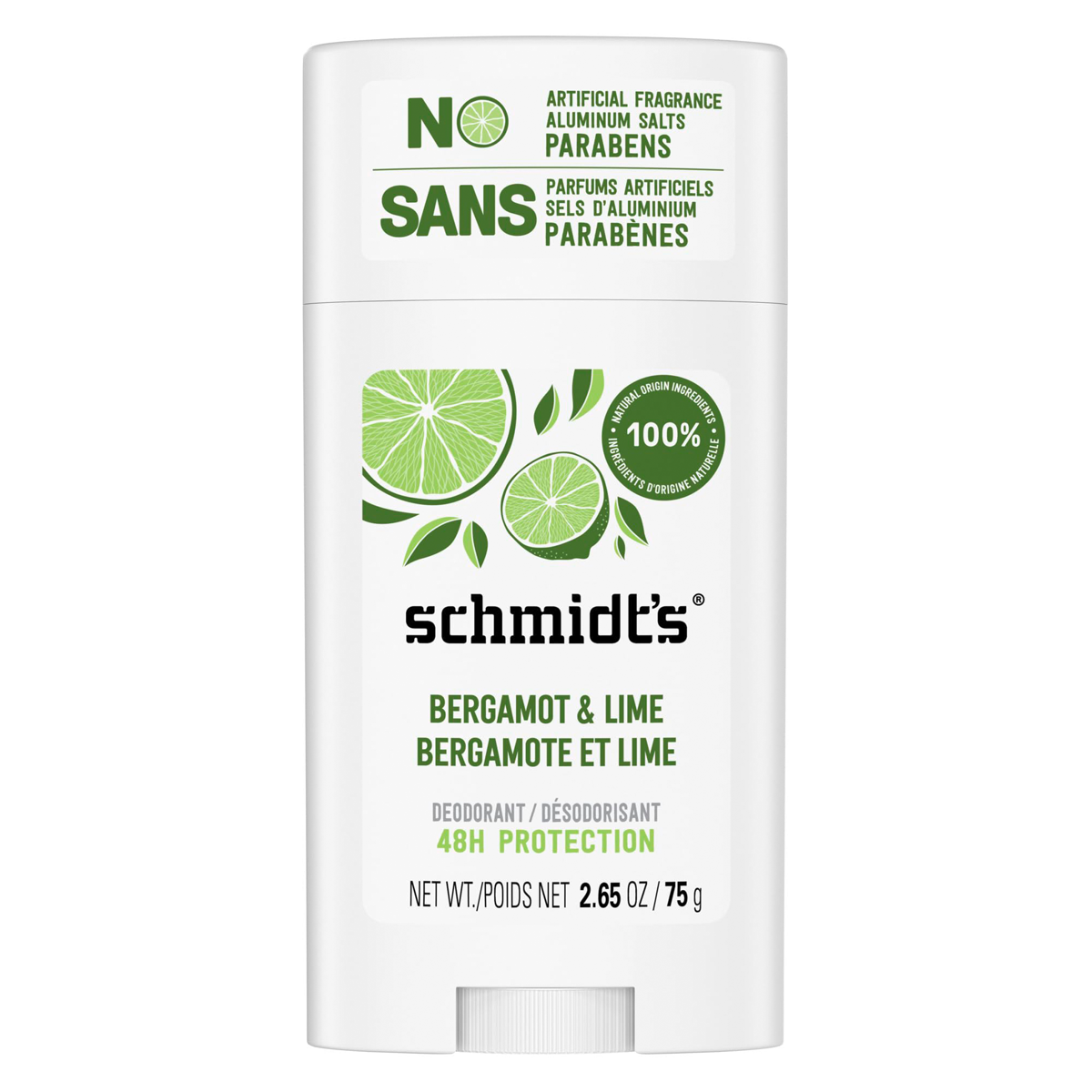 Schmidt's Bergamot + Lime Natural Deodorant 75g