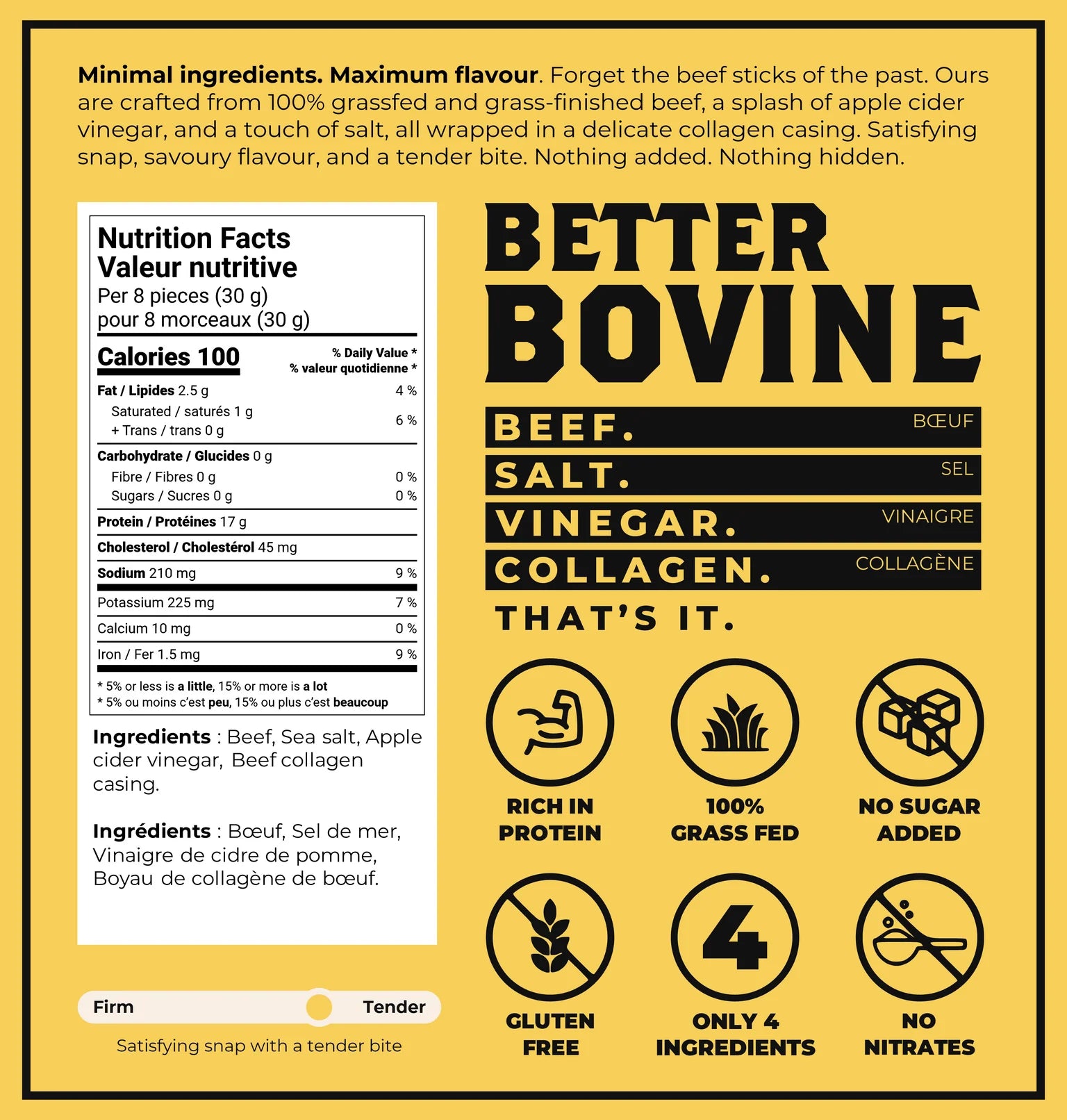 Better Bovine Graassfed Beef Sticks 50g