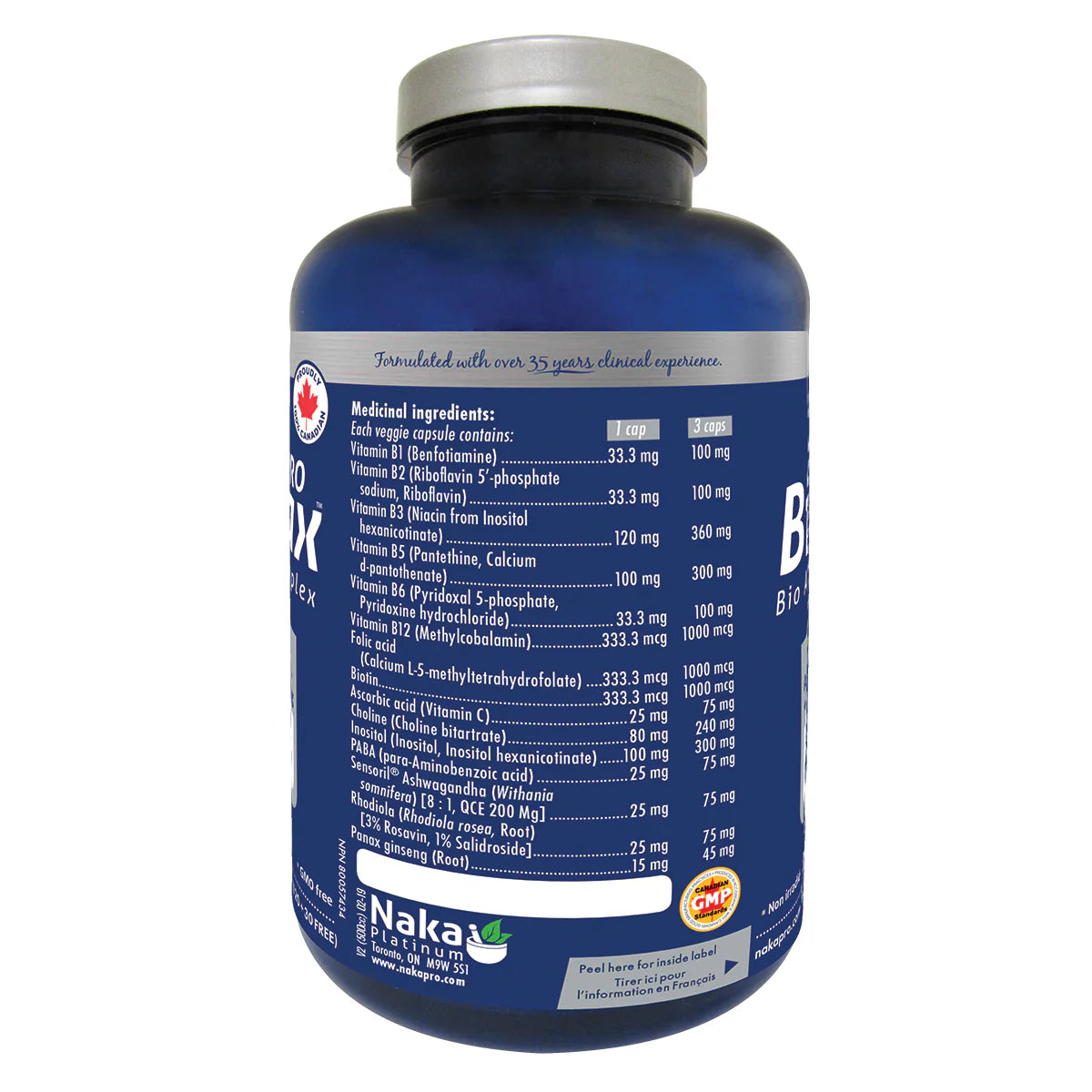 Naka Platinum Pro BioMax Bio Active B Complex Bonus 150 Veggie Caps
