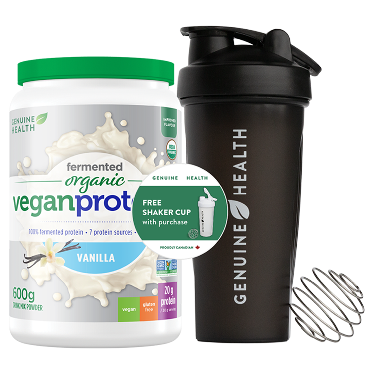 Genuine Health Organic Fermented Vegan Proteins+ Vanilla 600G