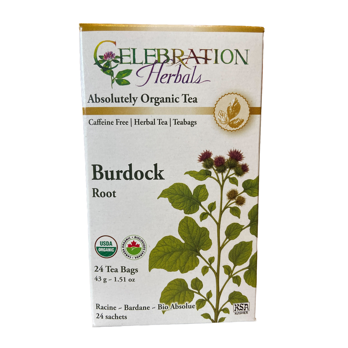 Celebration Herbals Burdock Root Organic 24 Tea Bags