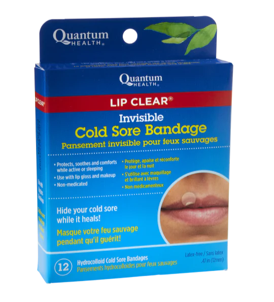 Quantum Lip Clear Invisible Cold Sore Bandage 12 Hydrocolloid Patches