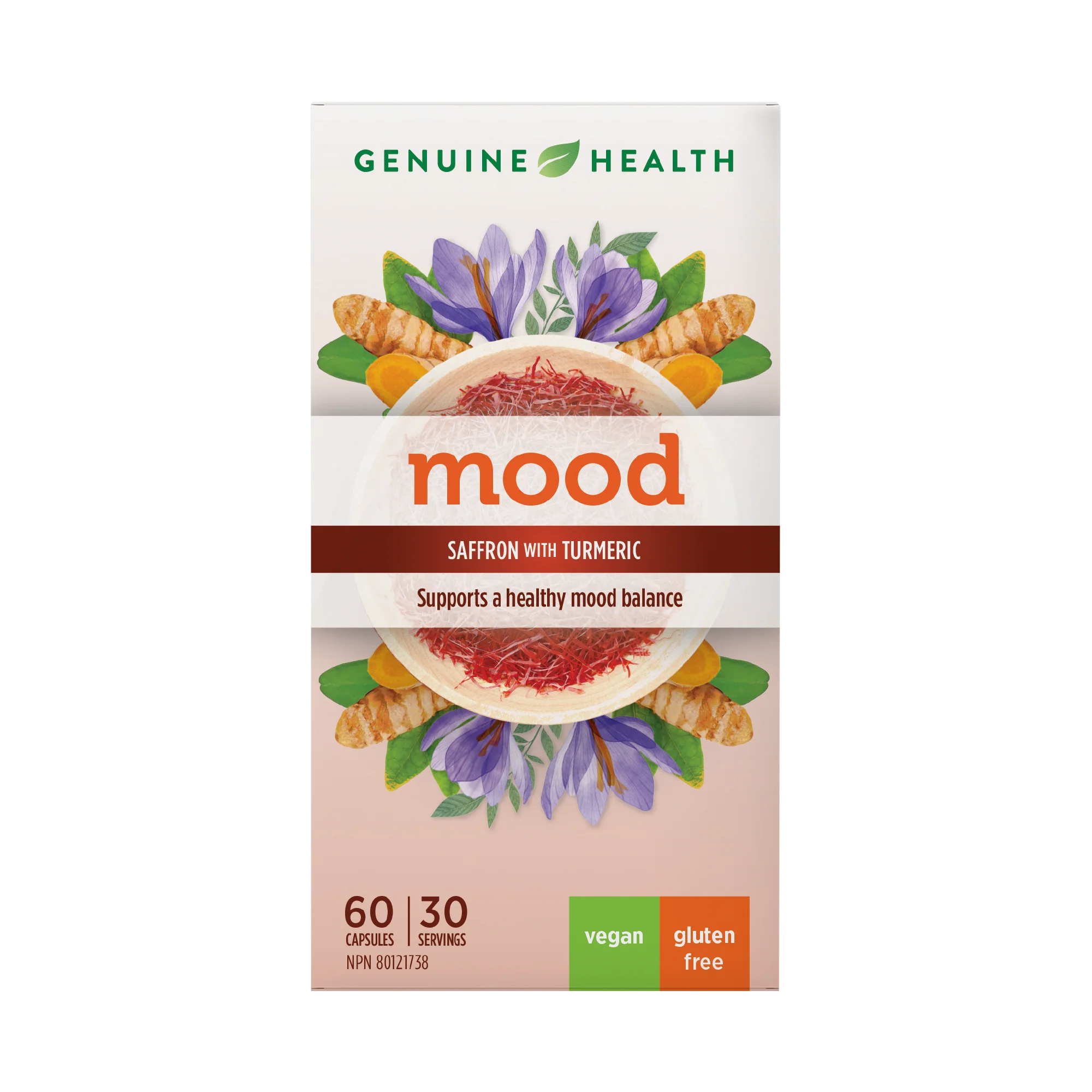 Genuine Health Mood Saffron & Turmeric 60 Vegetarian Capsules