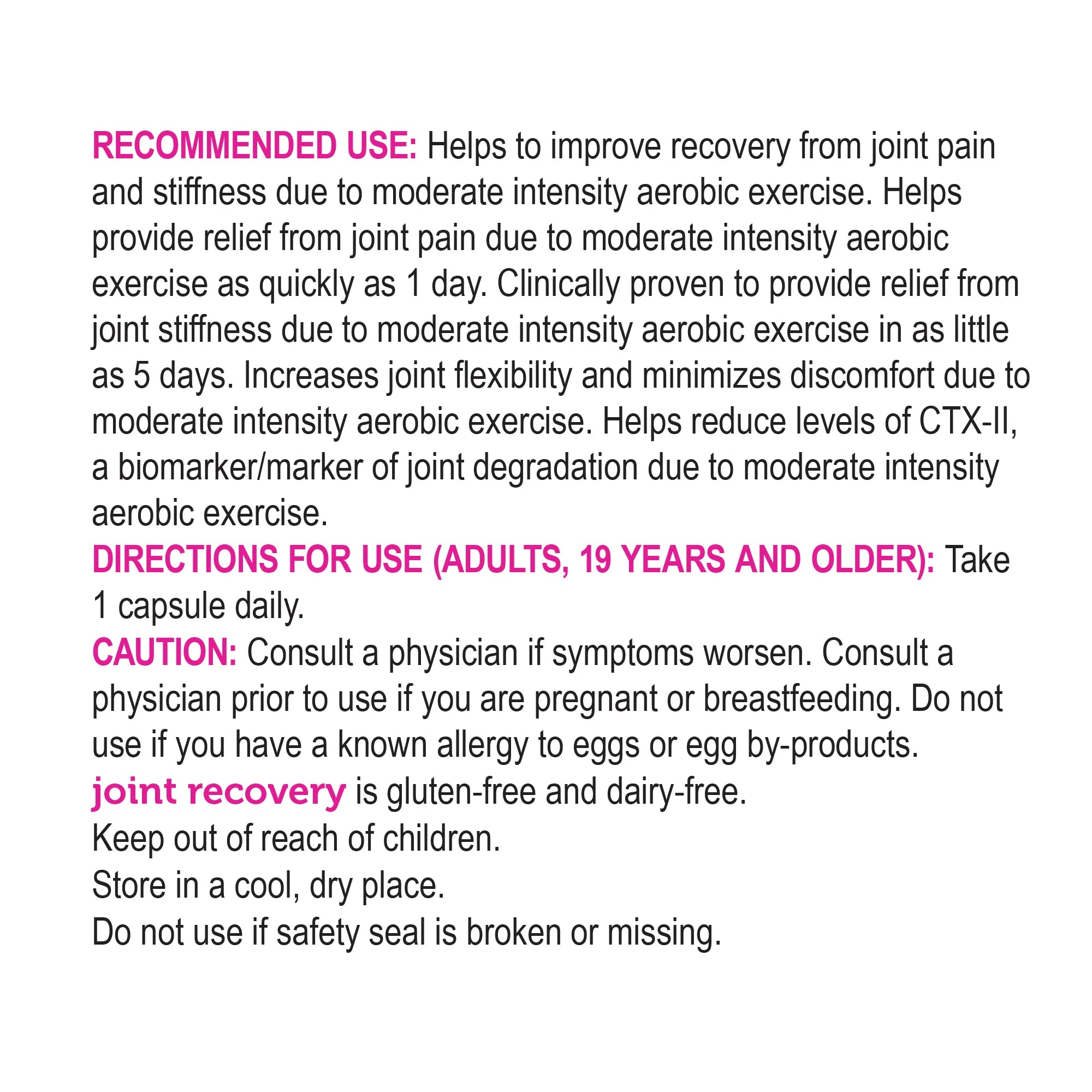 Genuine Health Joint Recovery NEM 60 Capsules