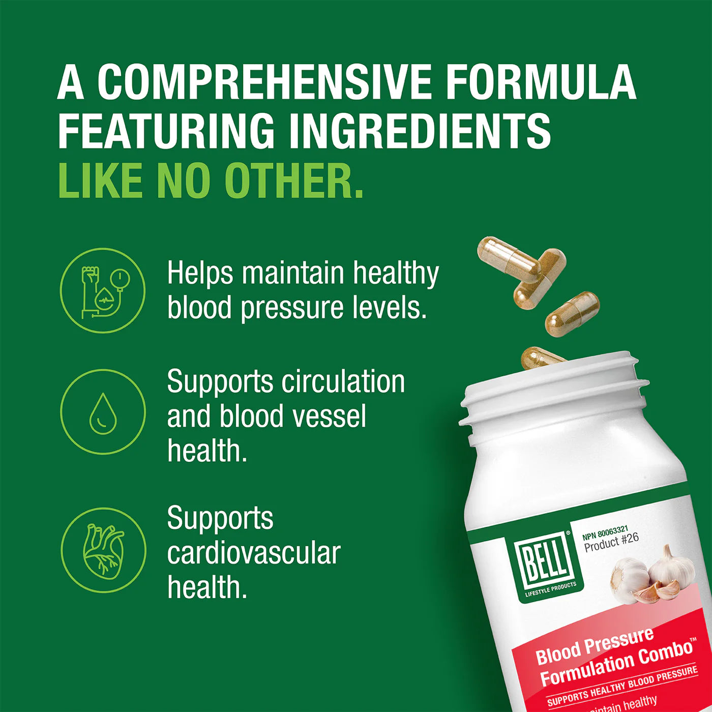 Bell Lifestyle Products #26 Blood Pressure Combo 60 Capsules