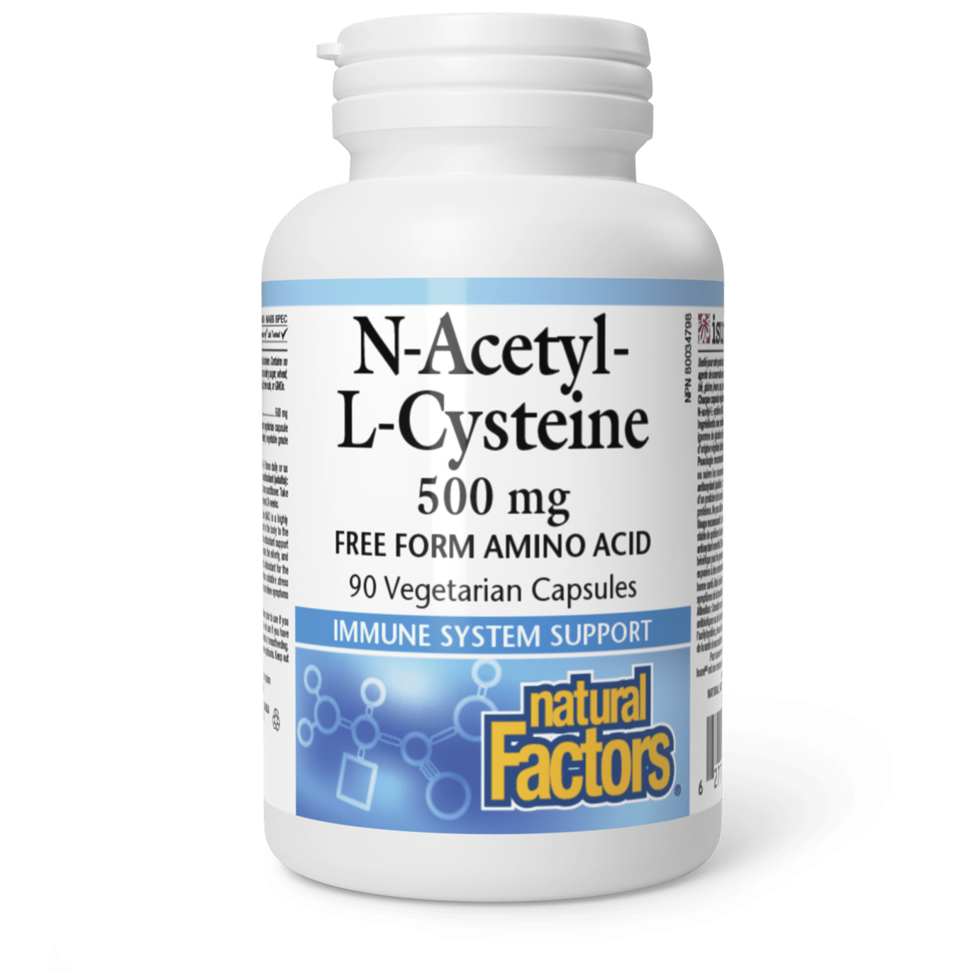 Natural Factors N-Acetyl-L-Cysteine 500mg 90 Vegetarian Capsules