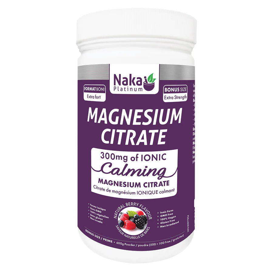 Naka Platinum Magnesium Citrate Calming Powder Berry 600g