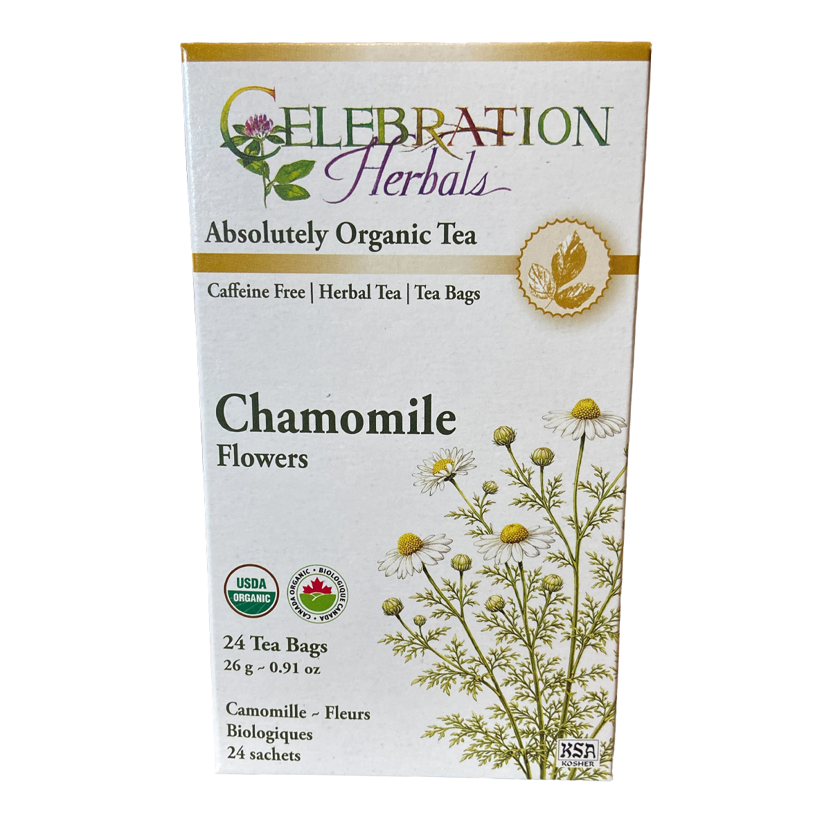 Celebration Herbals Chamomile Flowers Organic 24 Tea Bags