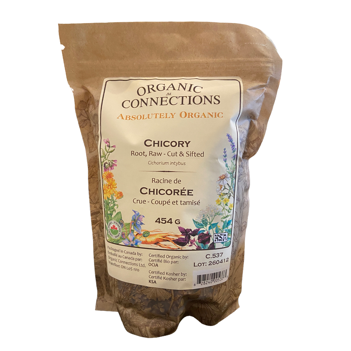 Organic Connections Organic Chicory Root Raw C/S 454g