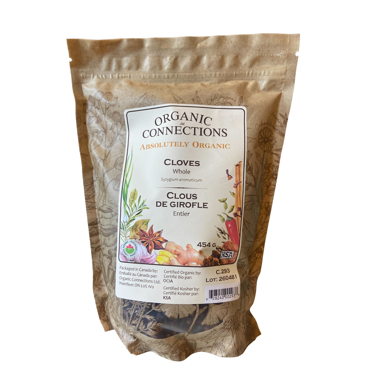 Organic Connections Organic Whole Cloves 454g