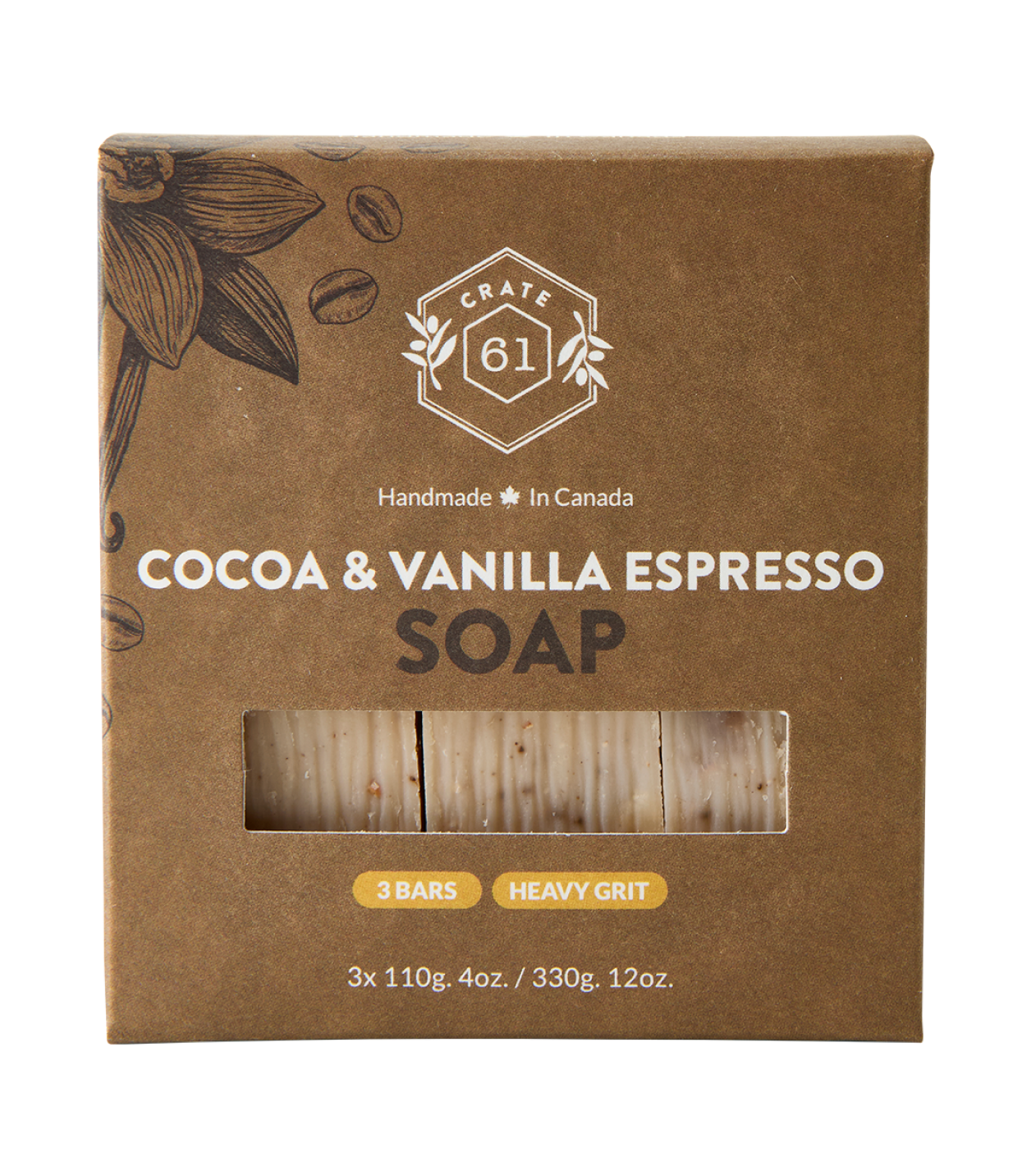 Crate 61 Cocoa & Vanilla Espresso Soap 3 Bars