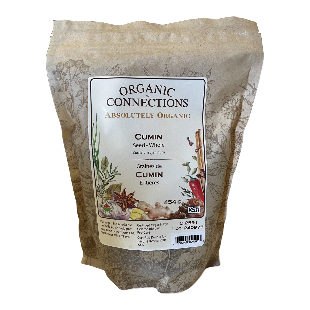 Organic Connections Organic Cumin Seed Whole 454g