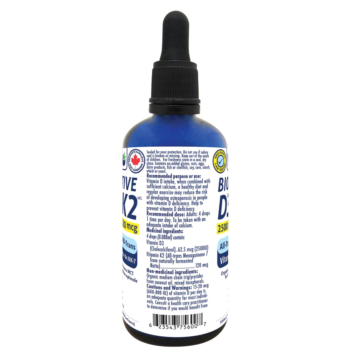 Naka Platinum Bio Active D3 2500IU + K2 120mcg 30mL