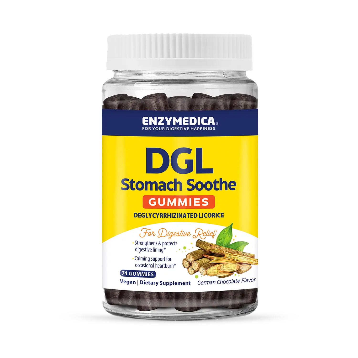 Enzymedica DGL Stomach Soothe Gummies 74 German Chocolate Gummies