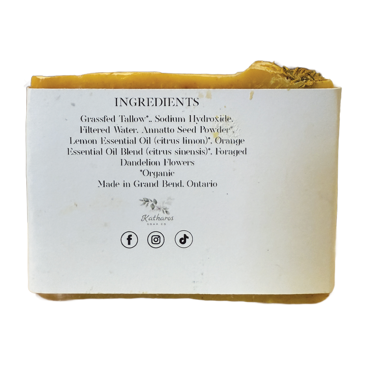 Katharos Soap Co. Dandelion Tallow Bar Soap 4oz