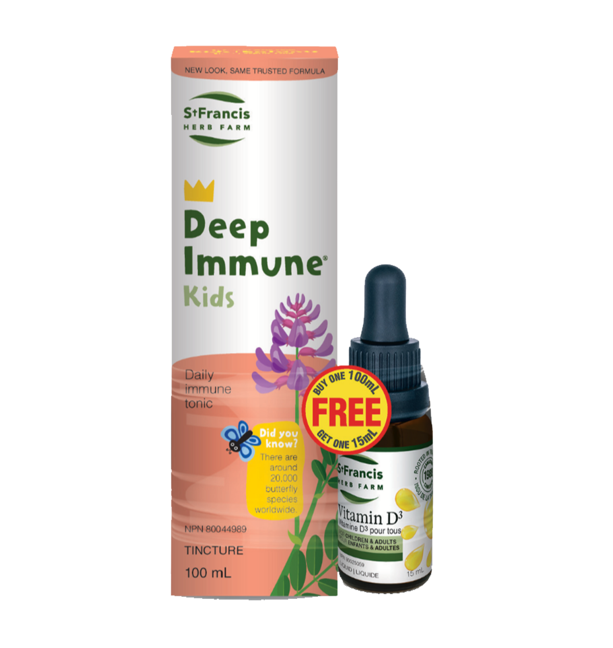St. Francis Deep Immune Kids 100mL + FREE Vitamin D3 15mL