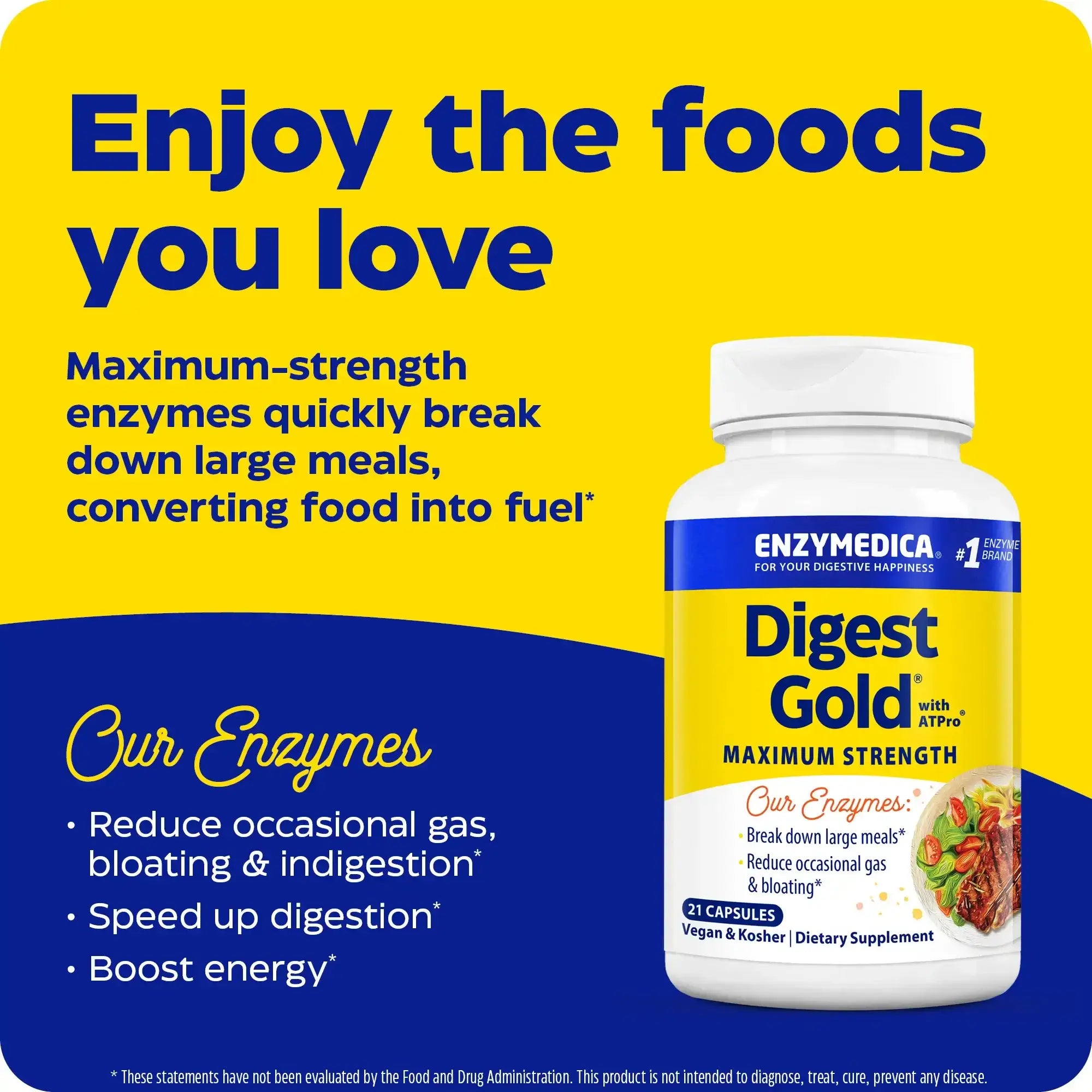 Enzymedica Digest Gold 90 Vegetarian Capsules