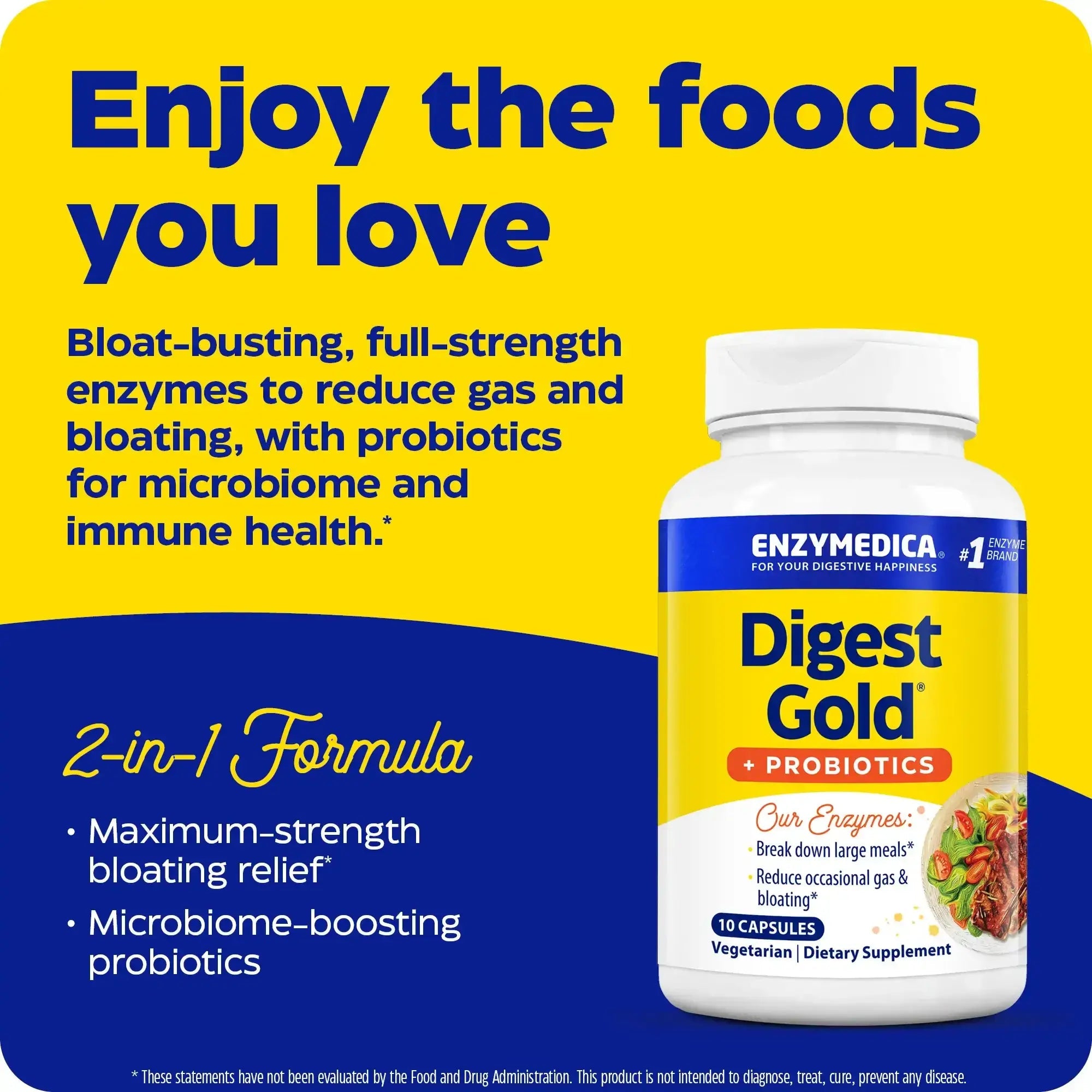 Enzymedica Digest Gold + Probiotics 45 Vegetarian Capsules