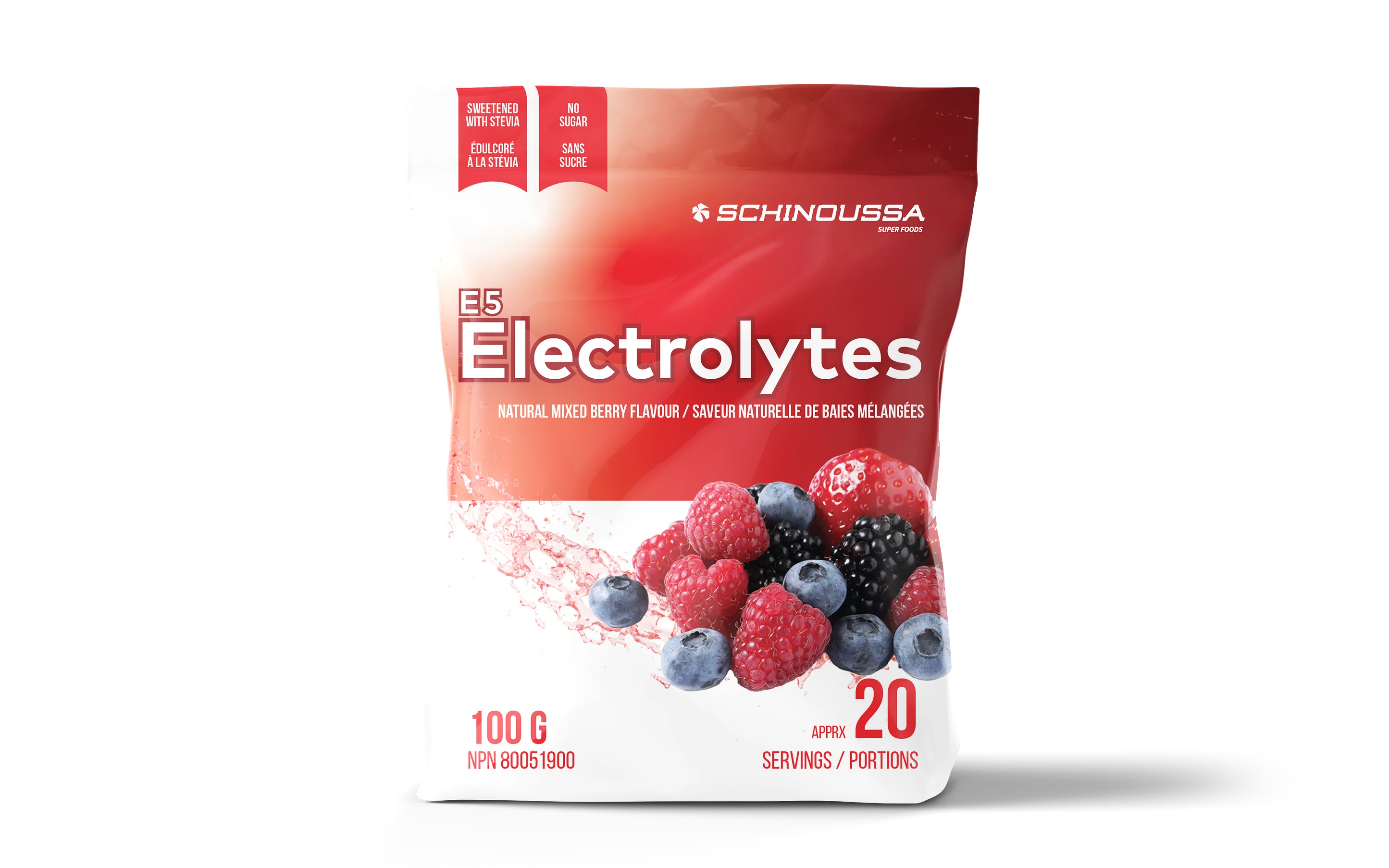 Schinoussa E5 Electrolytes Natural Mixed Berry 100g 20 servings