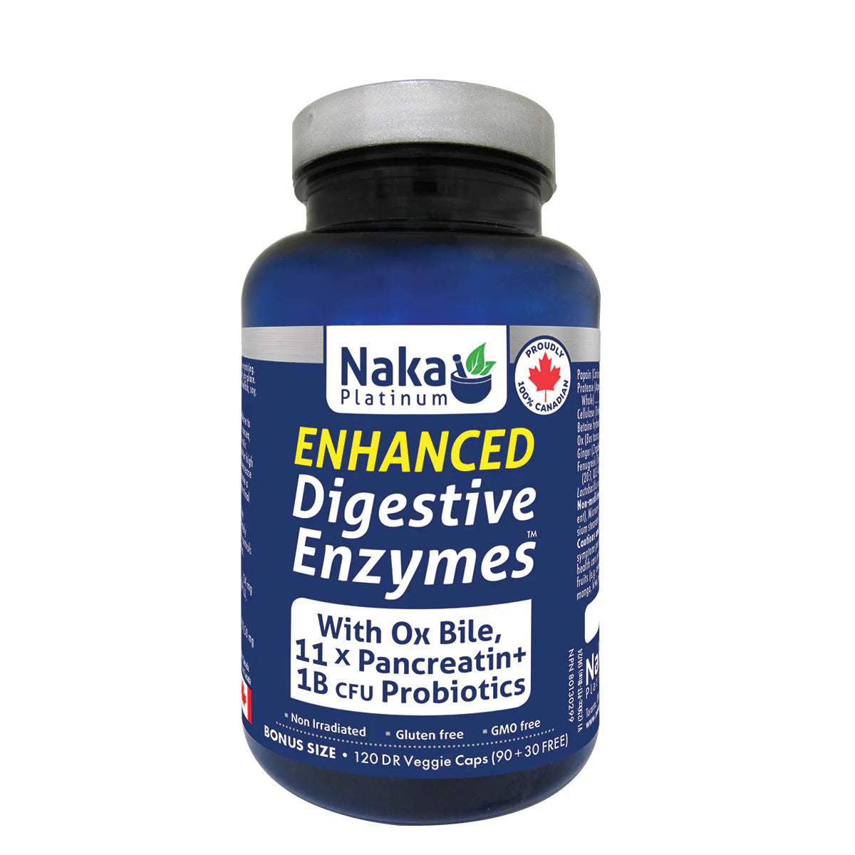 Naka Platinum Enhanced Digestive Enzymes with Ox Bile 120 Capsules