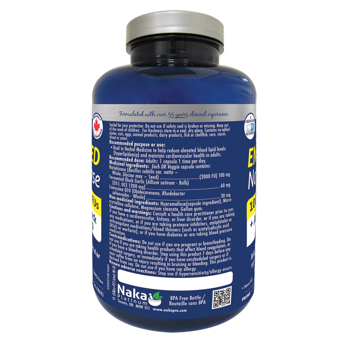 Naka Platinum Enhanced Nattokinase 100mg 150 DR Vegetarian Caps