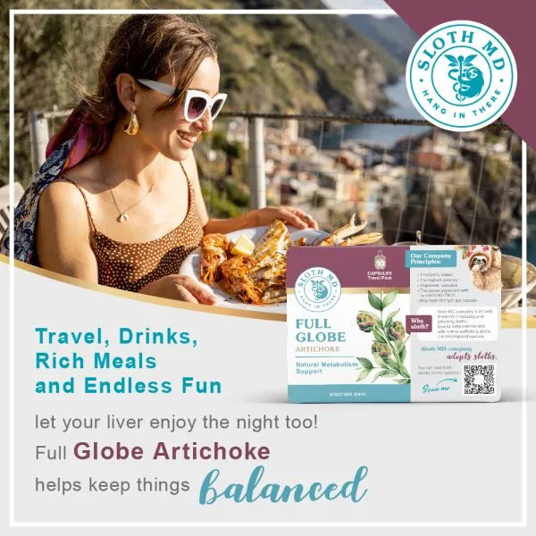 Sloth MD Full Globe Artichoke Travel Pack 10 Vegetarian Capsules