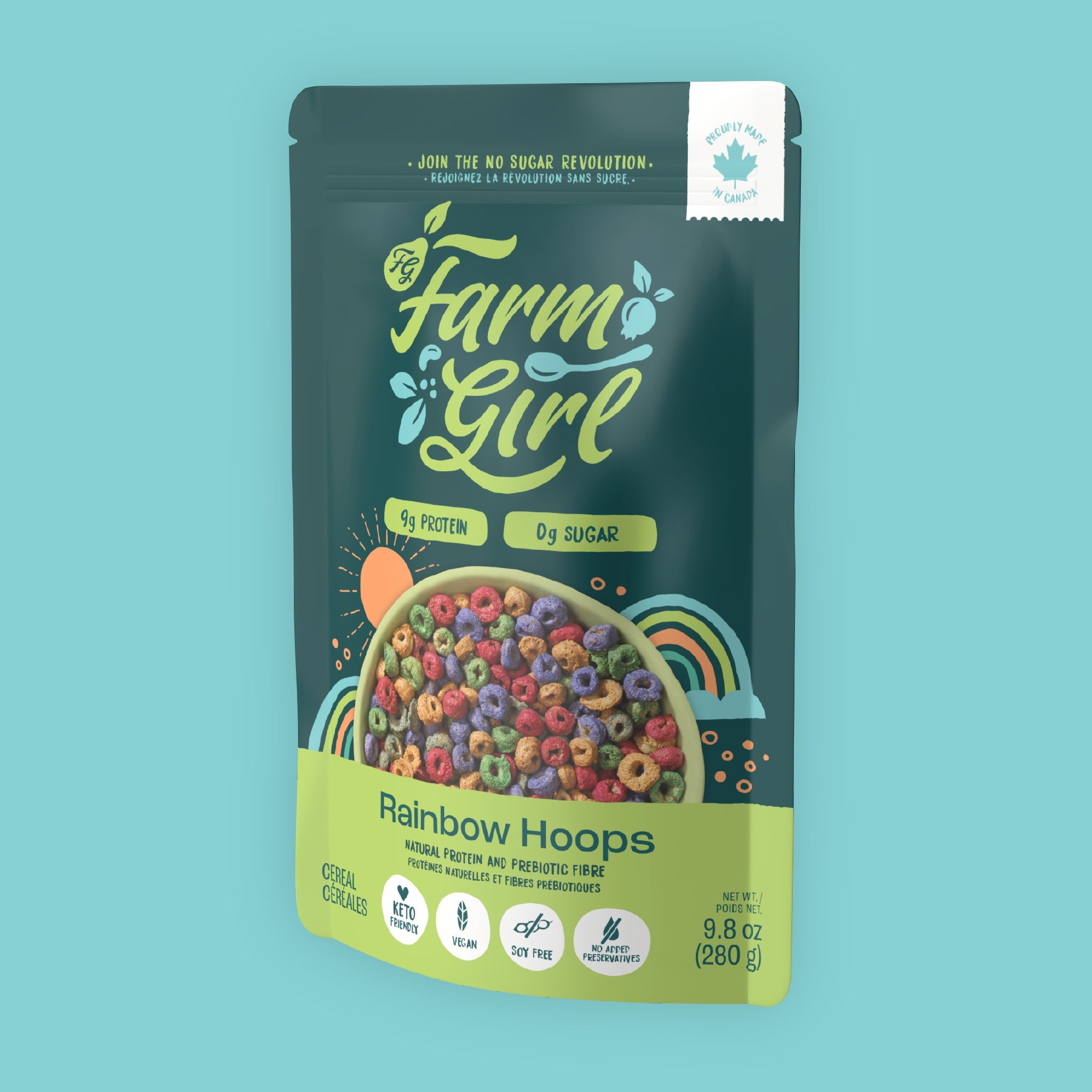 Farm Girl Rainbow Hoops Protein Cereal 280g