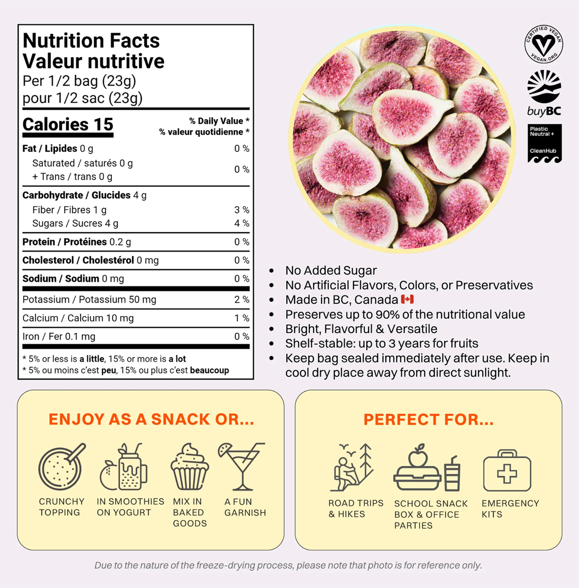 OHME Freeze Dried Fig Halves 46g