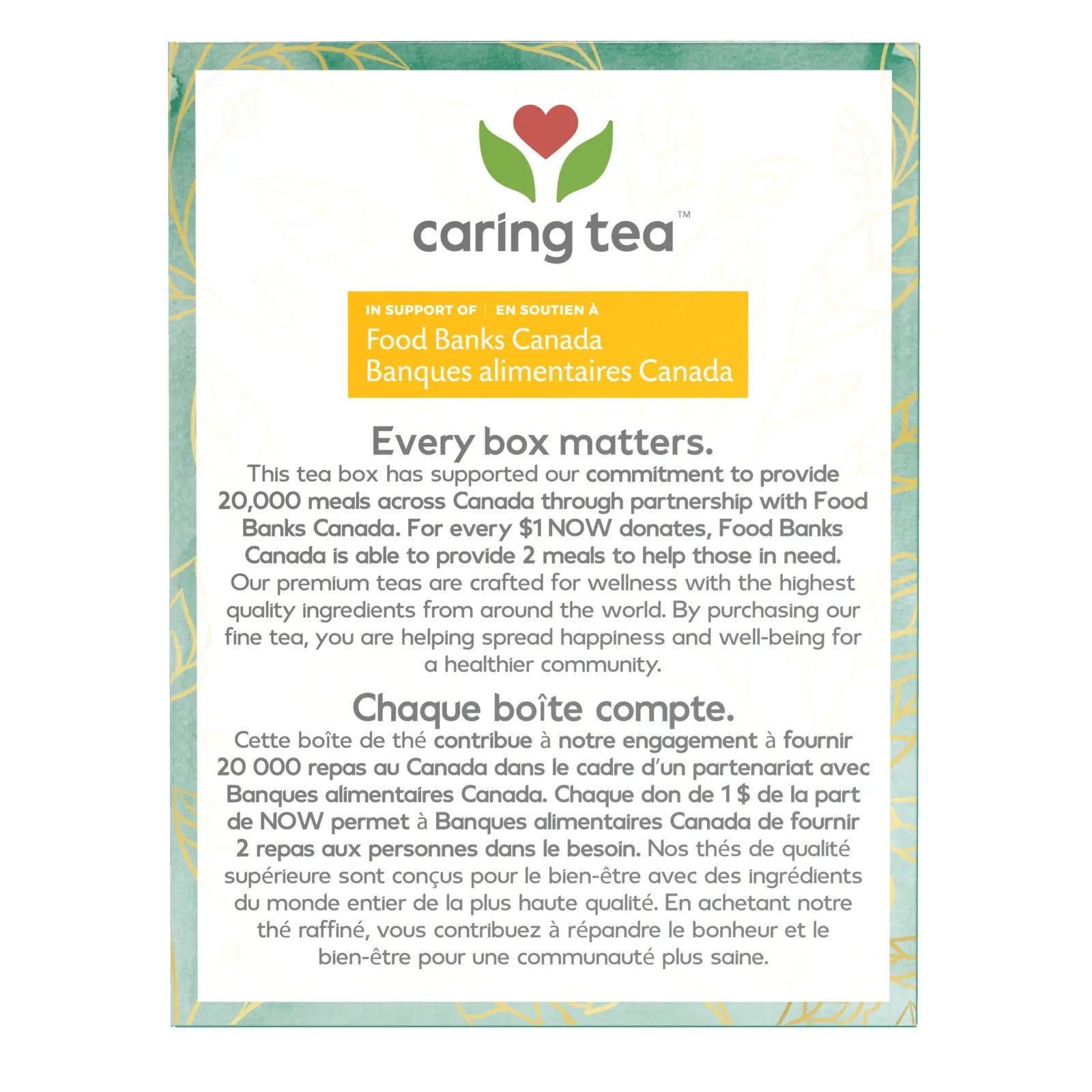 NOW Caring Tea Organic Peppermint Tea 24 Tea Bags