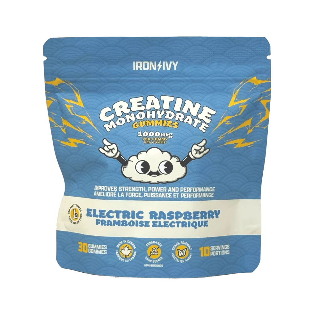 Iron & Ivy Creatine Monohydrate Gummies 1000mg 30 Electric Raspberry Gummies