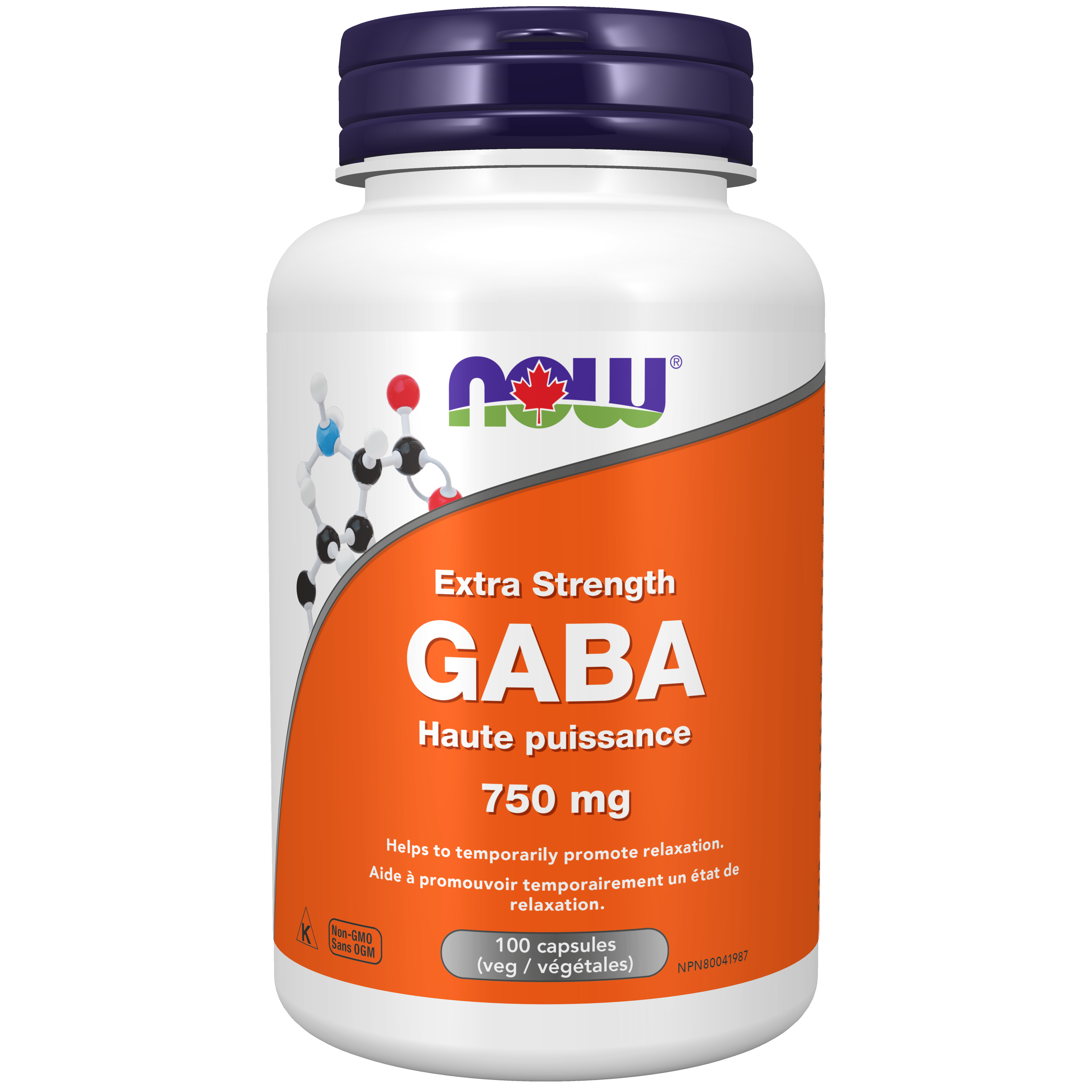 NOW Extra Strength GABA 750mg 100 Vegetarian Capsules